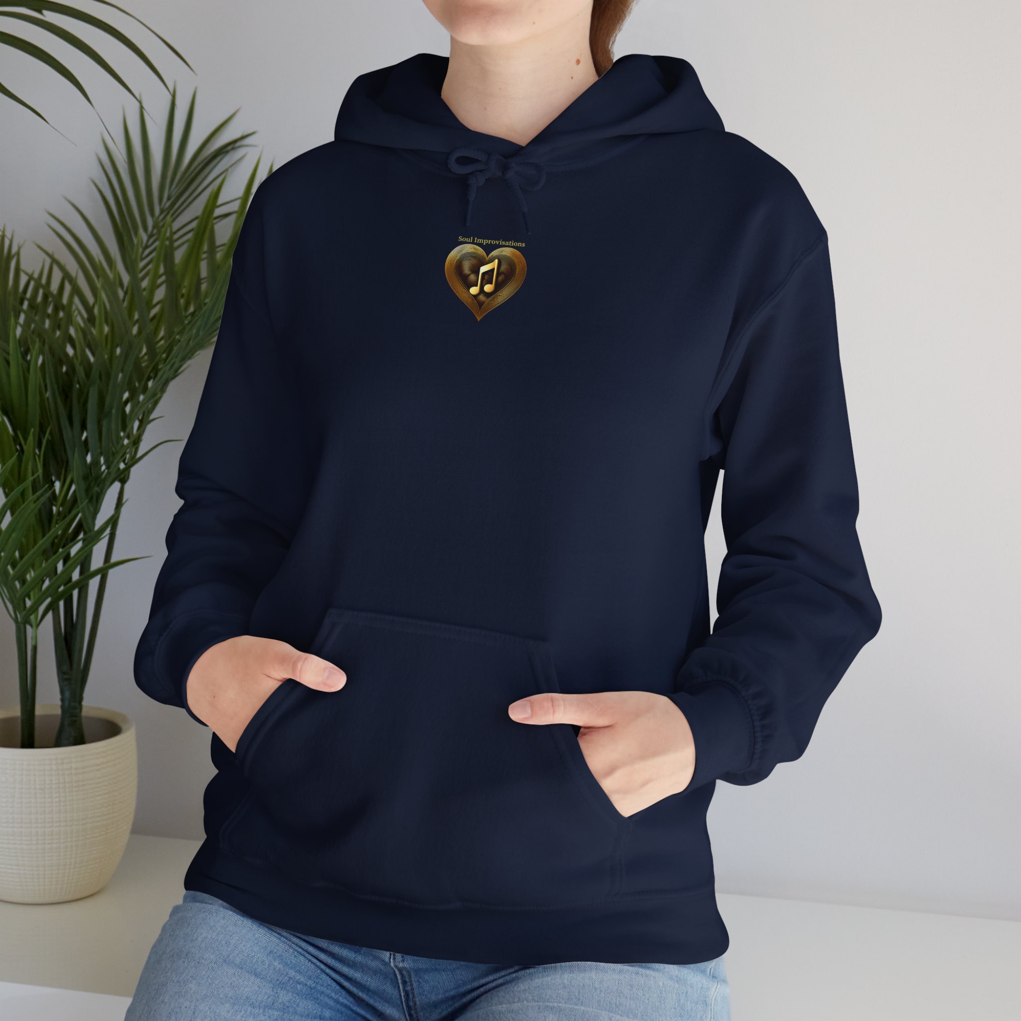 Gold Musical Heart Unisex Heavy Blend™ Pullover Hooded Sweatshirt - Image 20