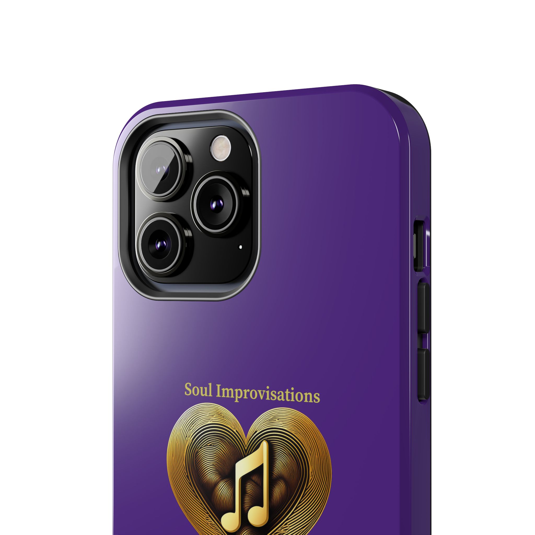 Gold Musical Heart Tough Phone Case - Purple - Image 59