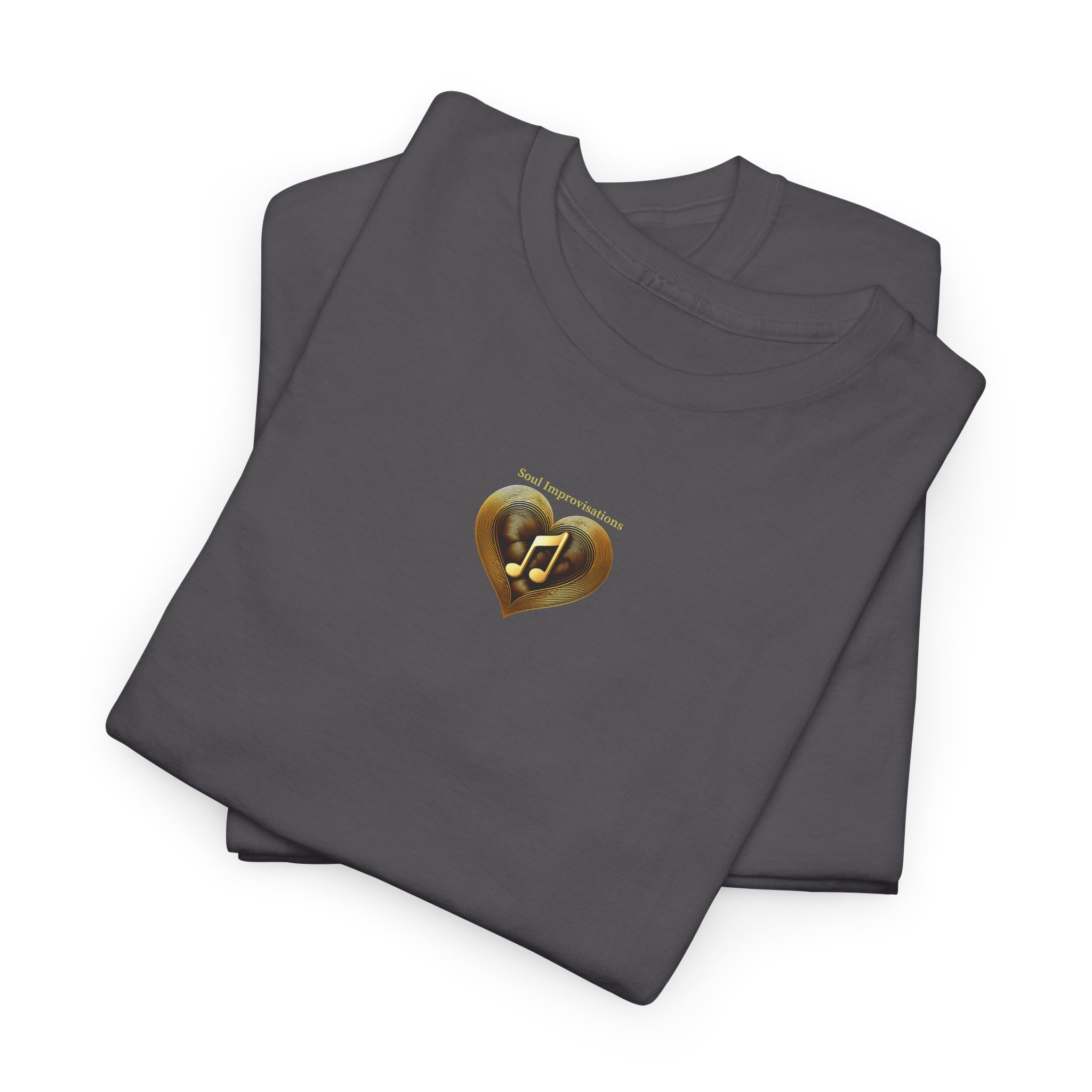 Gold Musical Heart Unisex Heavy Cotton Short Sleeve T-Shirt - Image 27