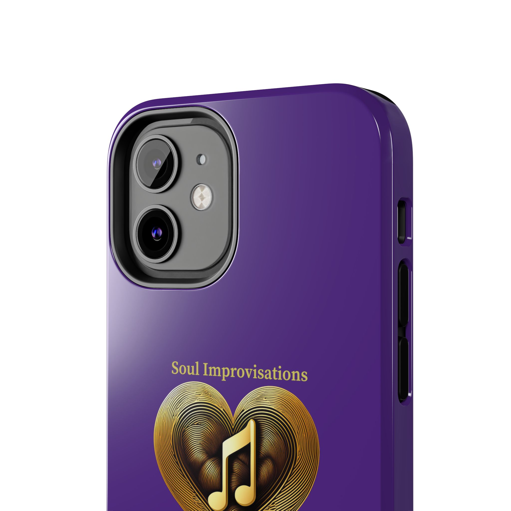Gold Musical Heart Tough Phone Case - Purple - Image 35
