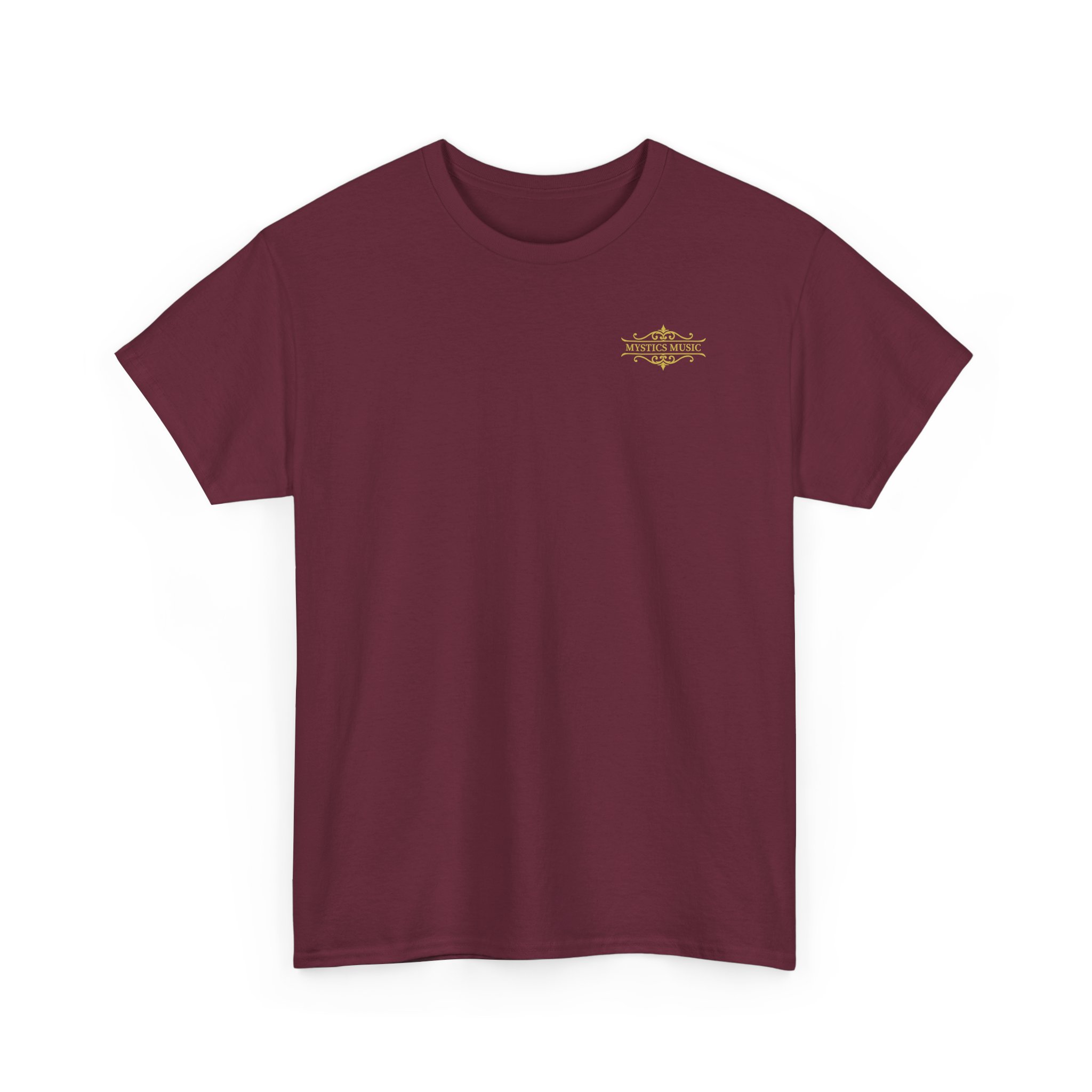 Mystics Music Unisex Heavy Cotton Short Sleeve T-Shirt (dark colors - left chest logo) - Image 9