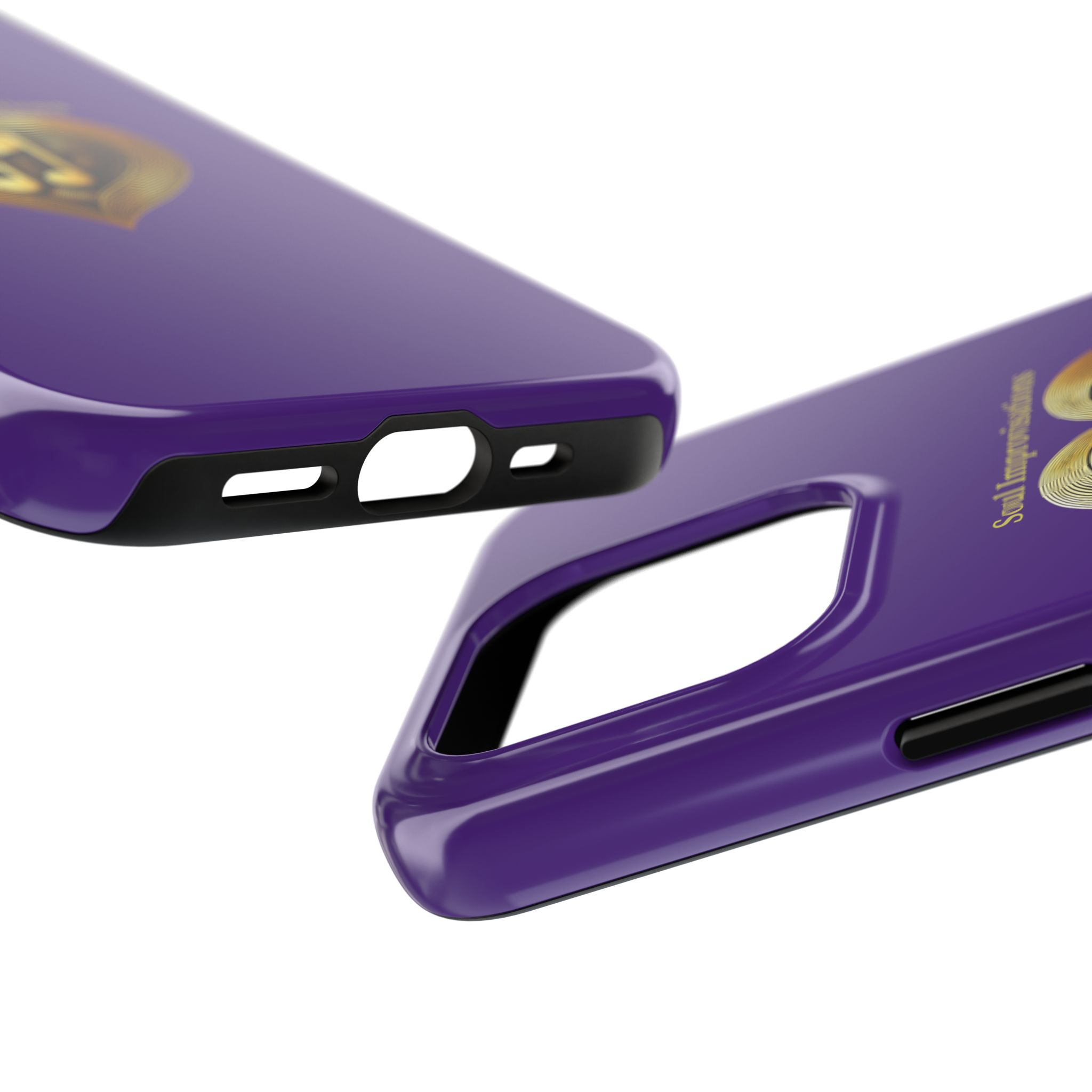 Gold Musical Heart Tough Phone Case - Purple - Image 70