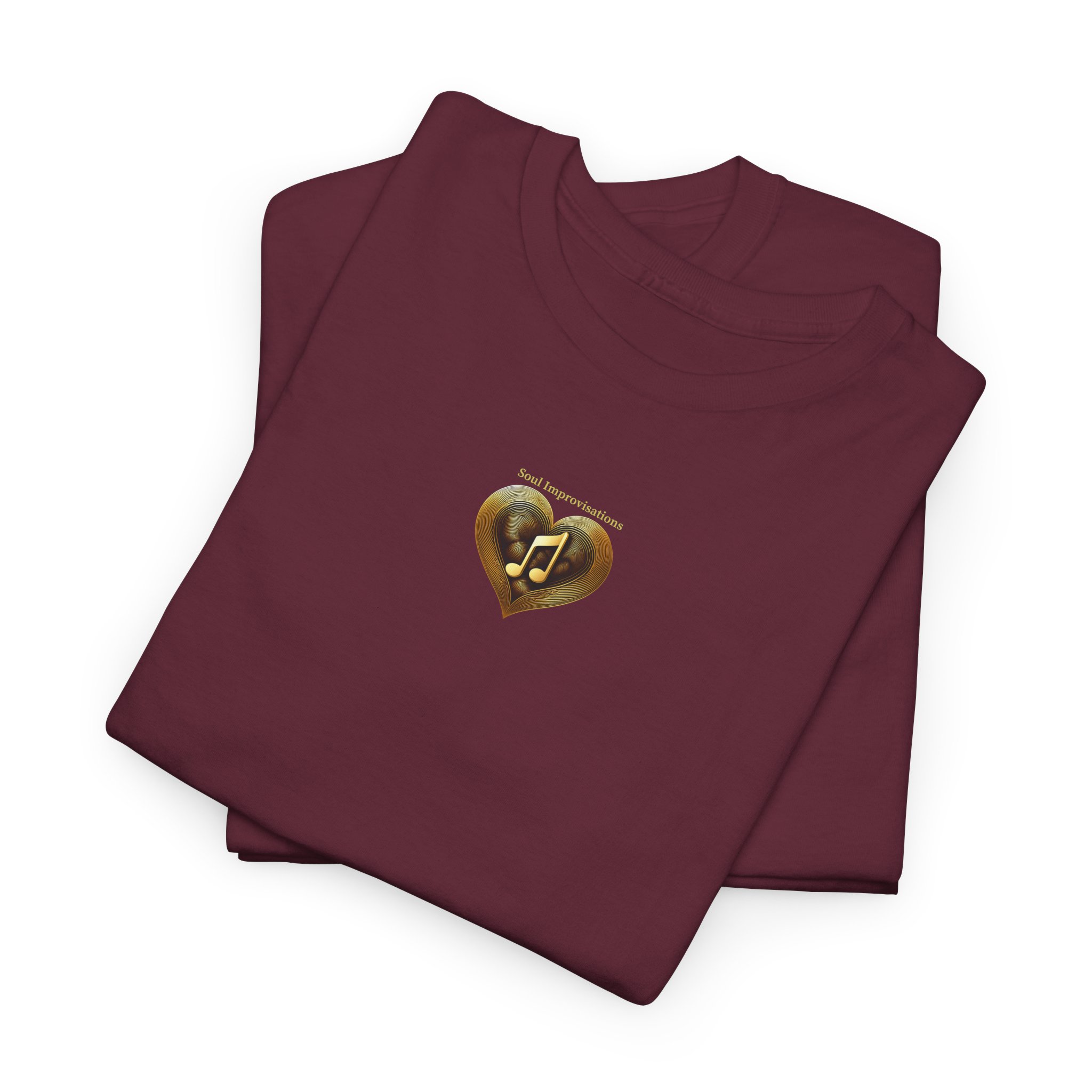 Gold Musical Heart Unisex Heavy Cotton Short Sleeve T-Shirt - Image 15
