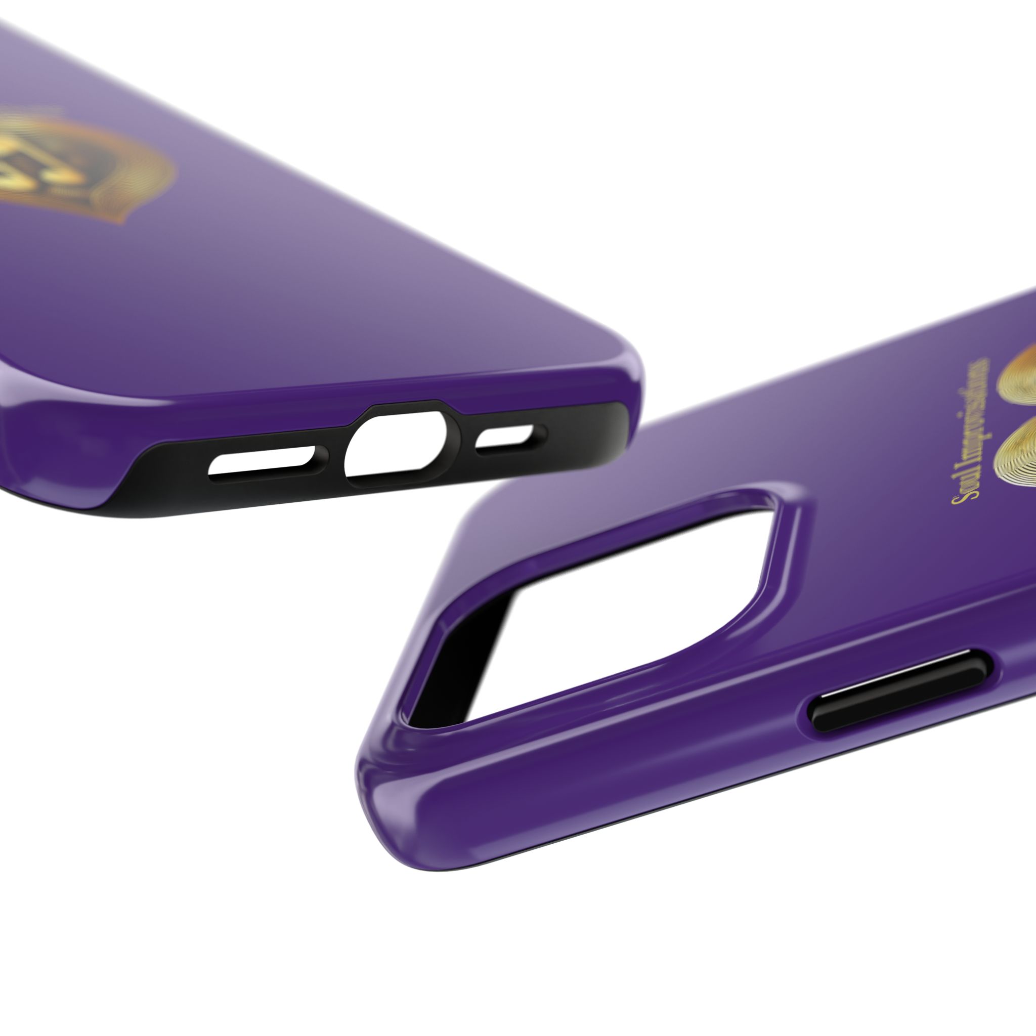 Gold Musical Heart Tough Phone Case - Purple - Image 78
