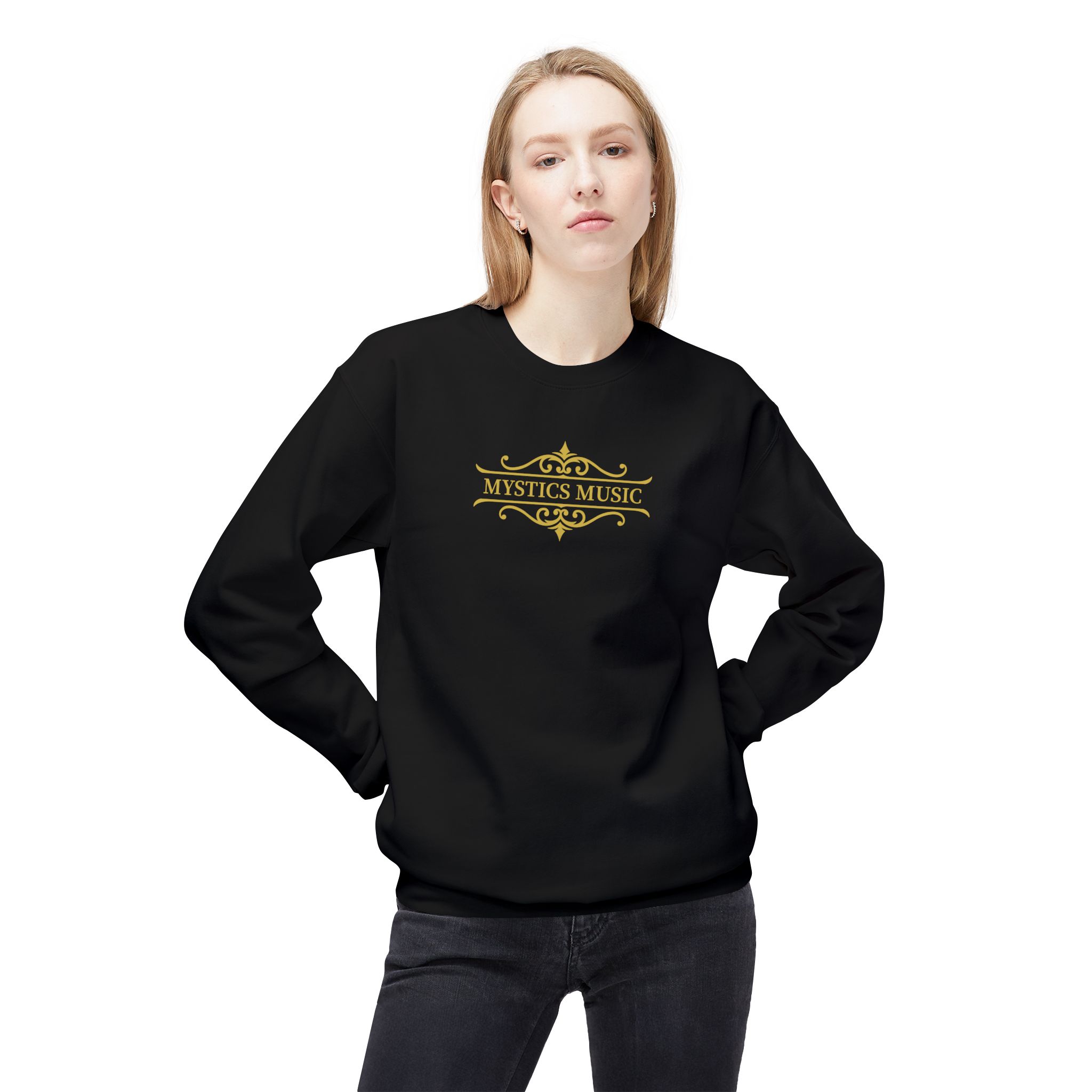 Mystics Music Unisex Midweight Crewneck Sweatshirt (dark colors - large logo) - Image 8