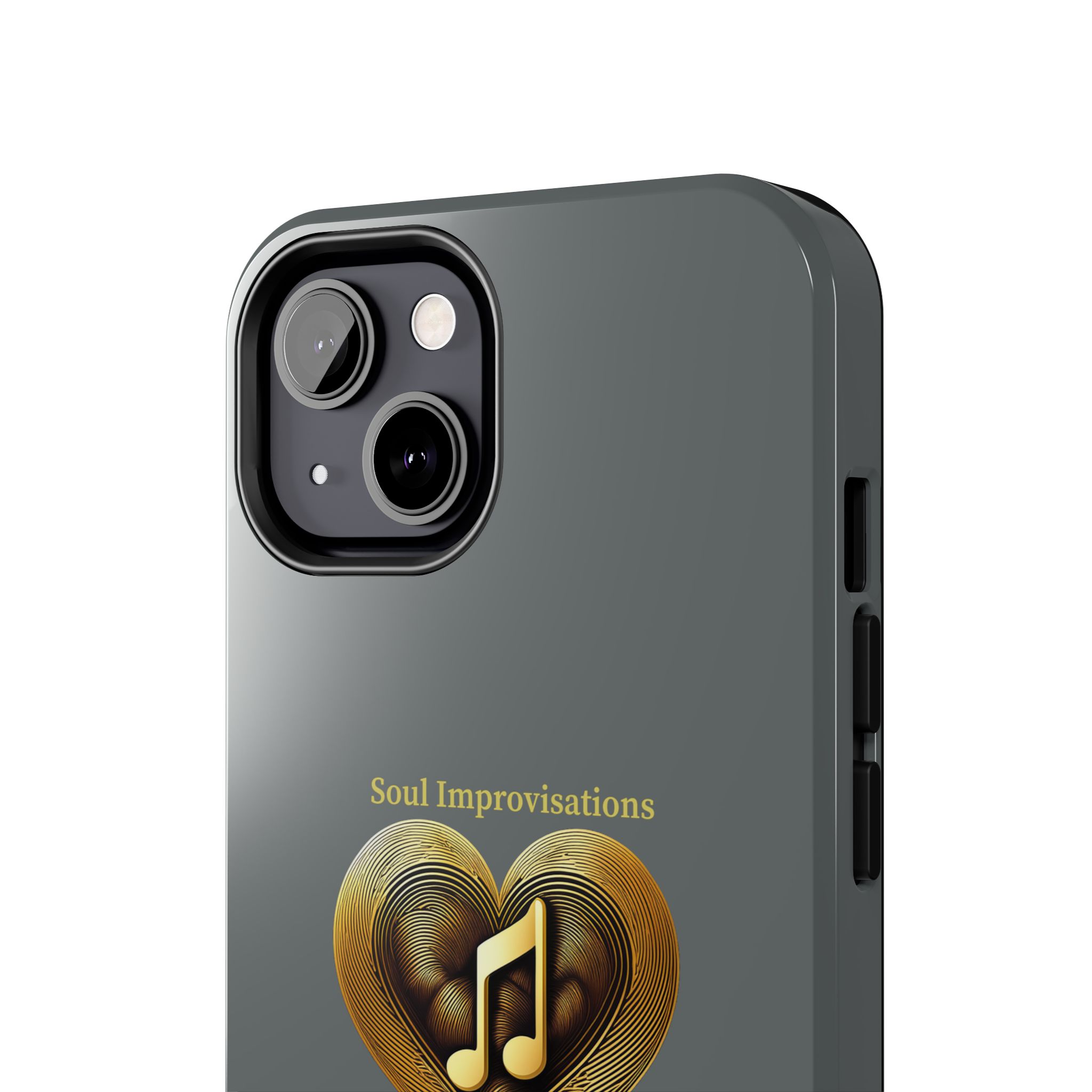 Gold Musical Heart Tough Phone Case - Grey - Image 47