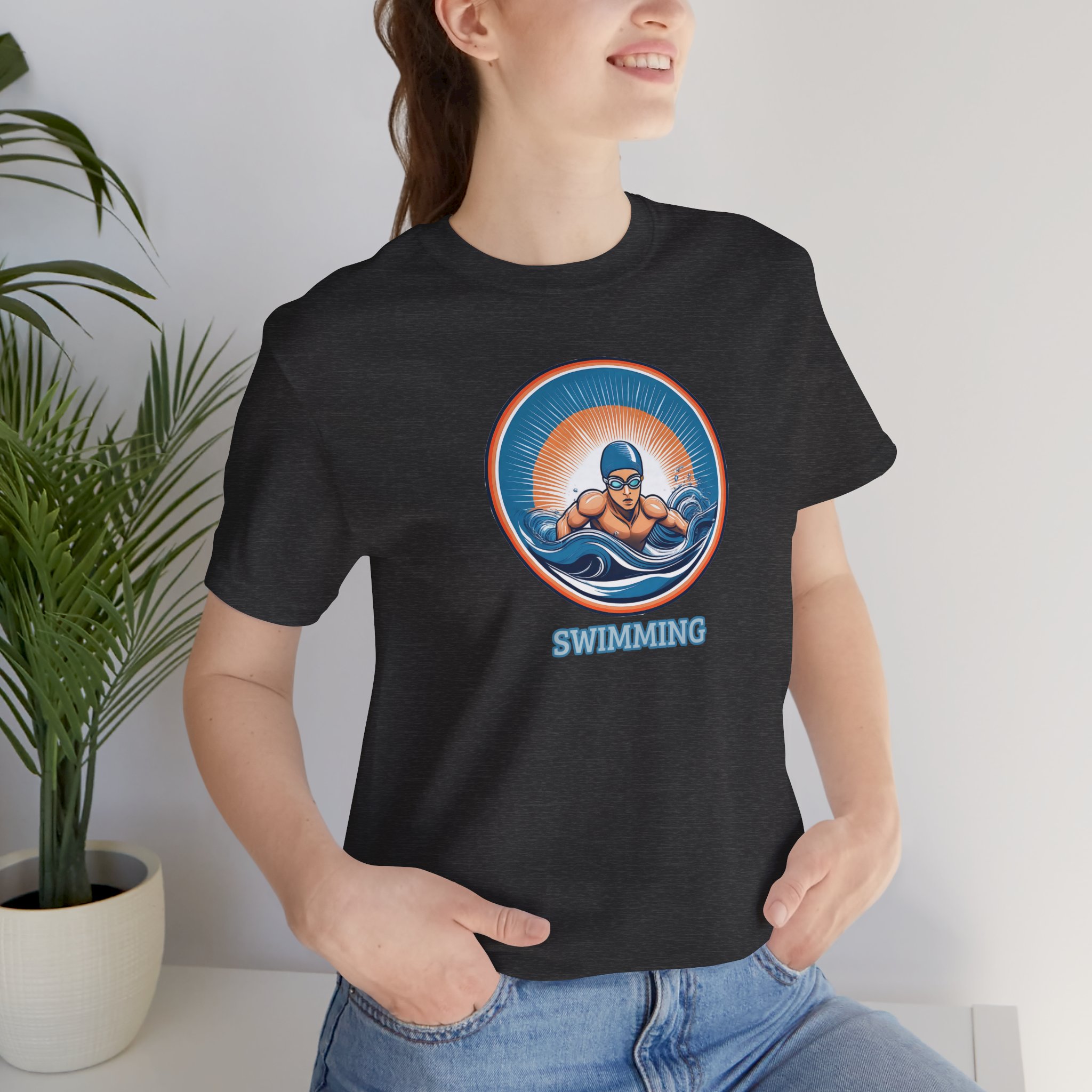 Men's Swimming - Unisex Jersey Short Sleeve T-Shirt - Image 23