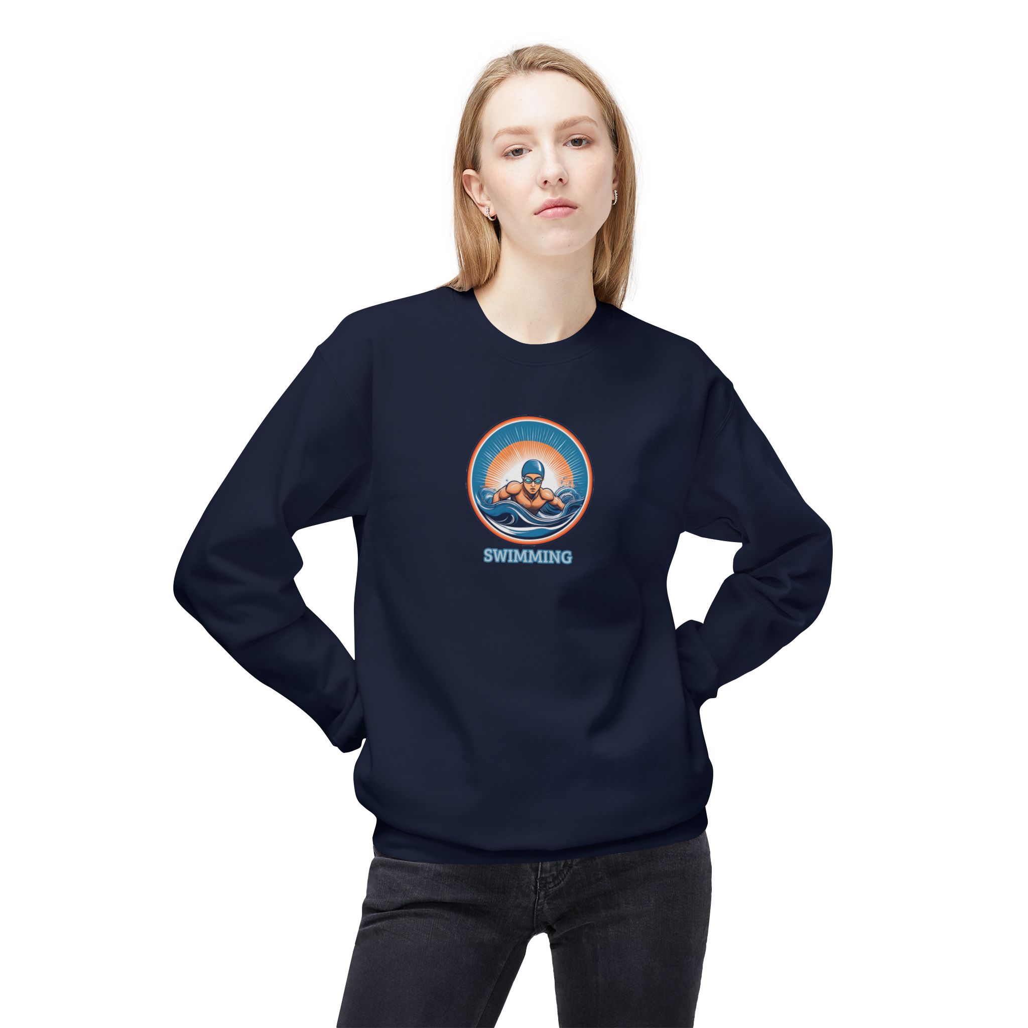 Men's Swimming - Unisex Midweight Crewneck Sweatshirt - Image 17