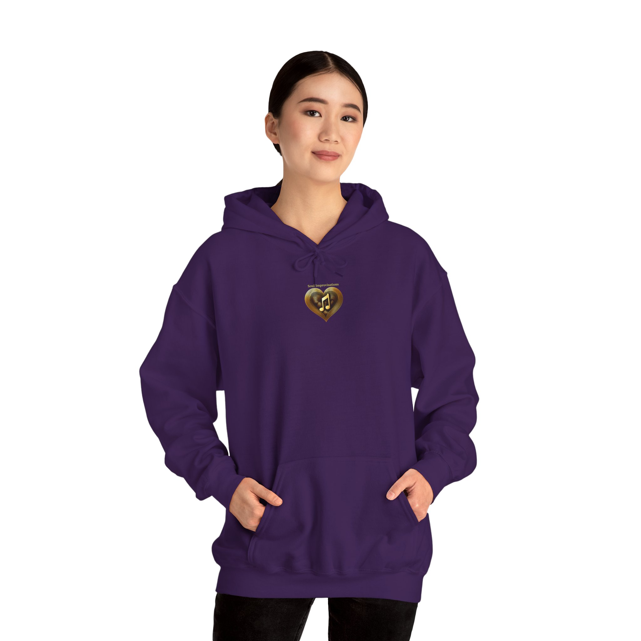 Gold Musical Heart Unisex Heavy Blend™ Pullover Hooded Sweatshirt - Image 21