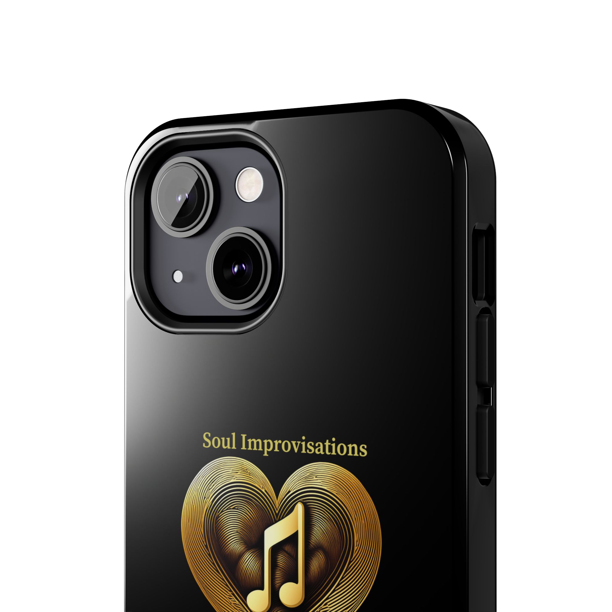 Gold Musical Heart Tough Phone Case - Black - Image 51