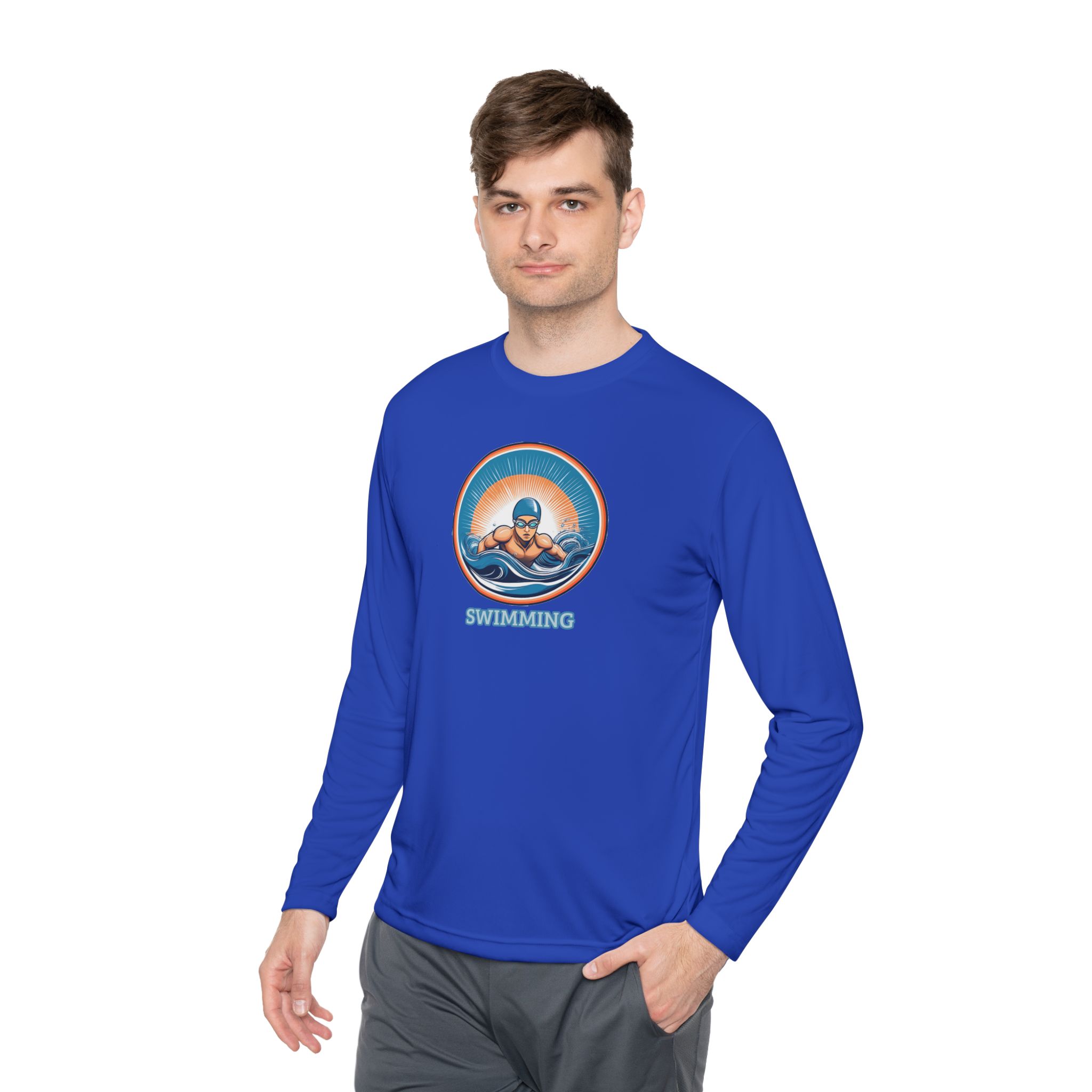 Men's Swimming - Unisex Lightweight Long Sleeve T-Shirt - Image 8