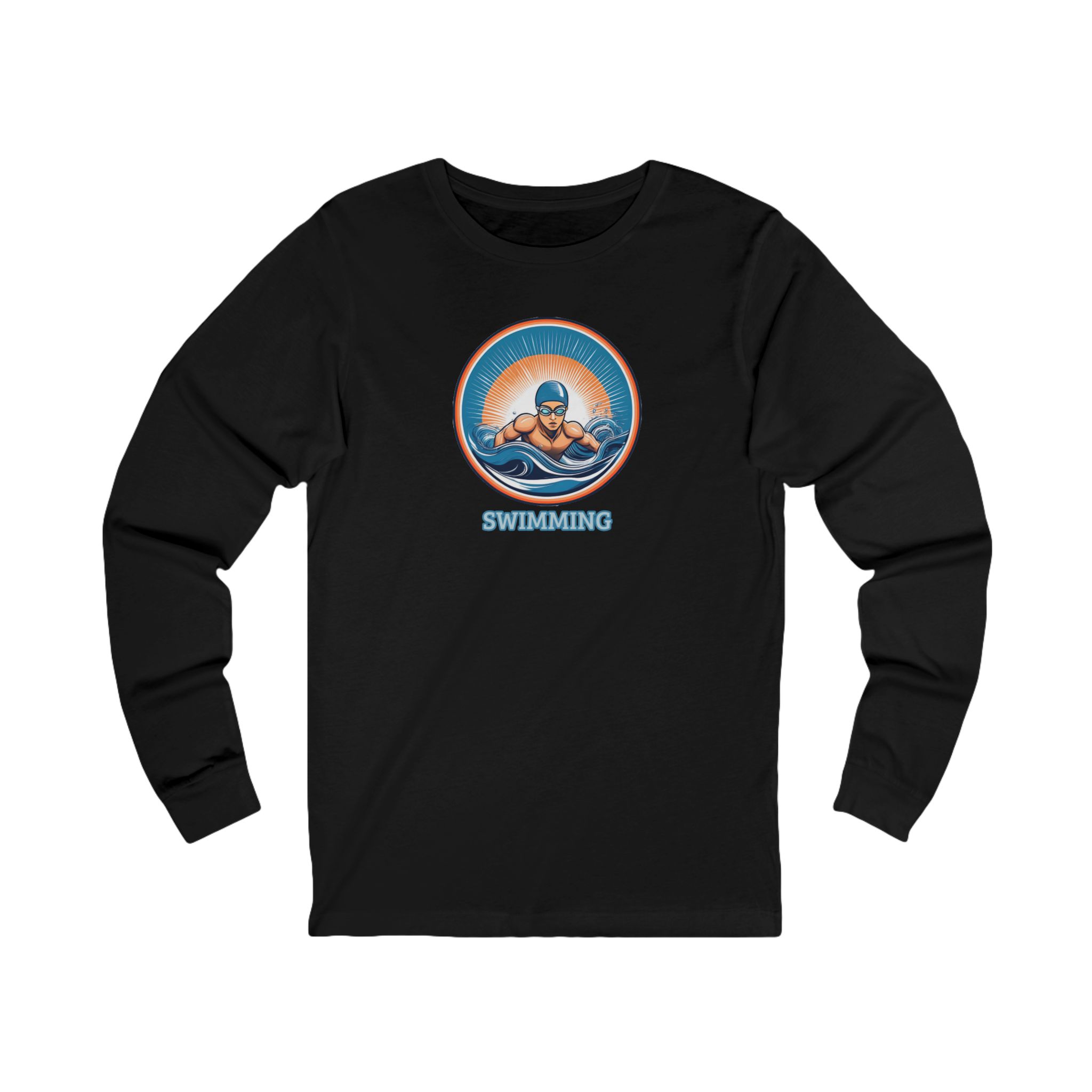 Men's Swimming - Unisex Jersey Long Sleeve T-Shirt - Image 2