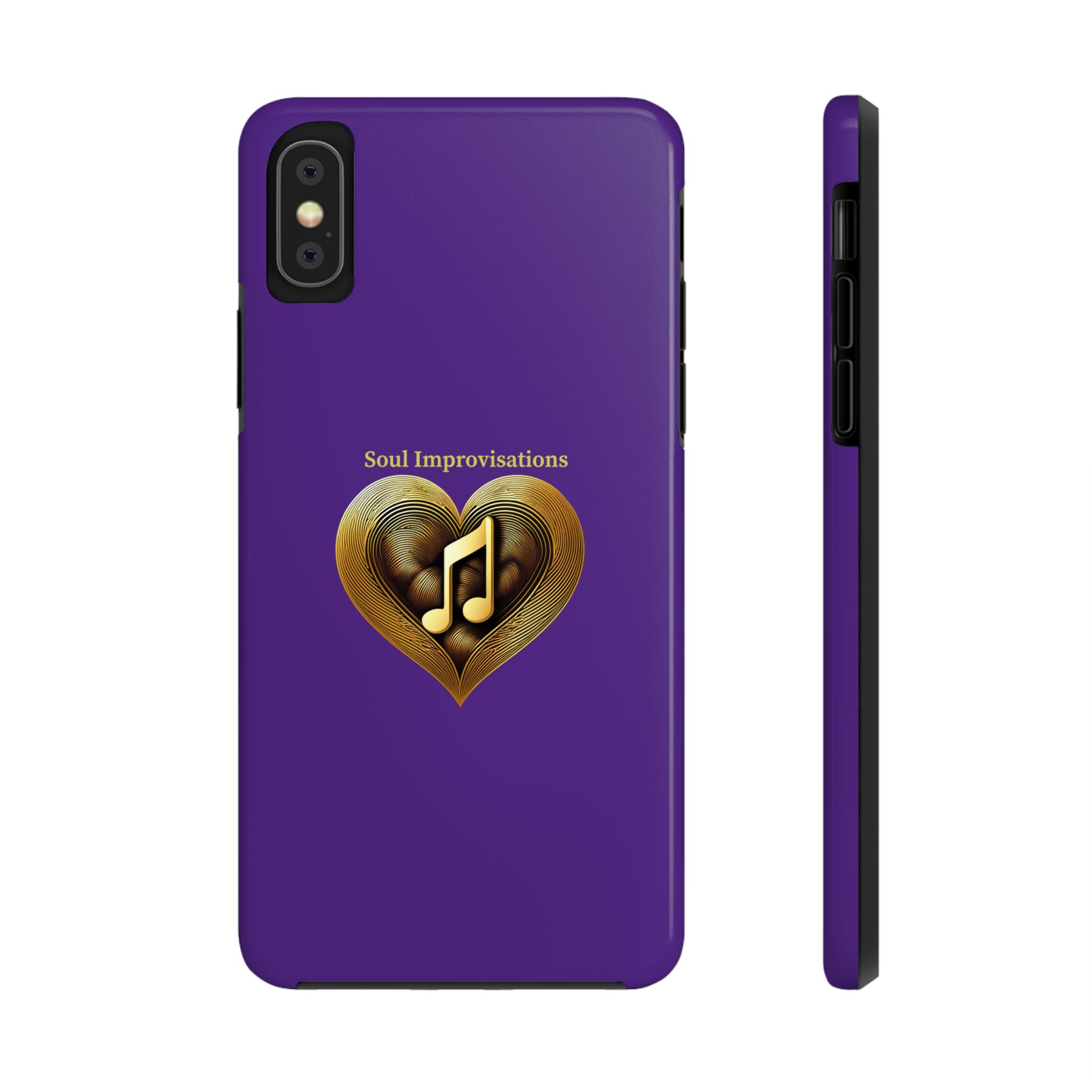 Gold Musical Heart Tough Phone Case - Purple - Image 12