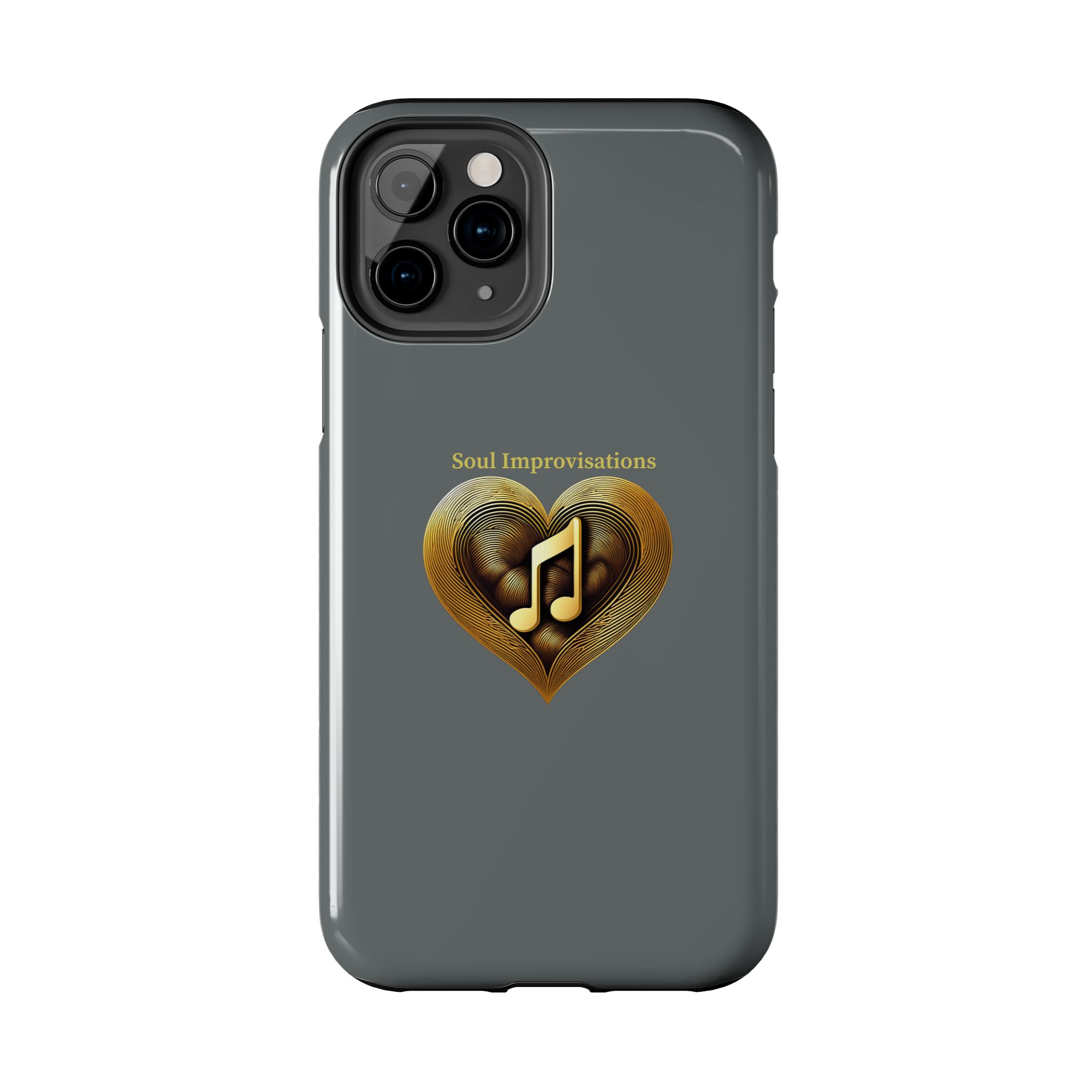 Gold Musical Heart Tough Phone Case - Grey - Image 21