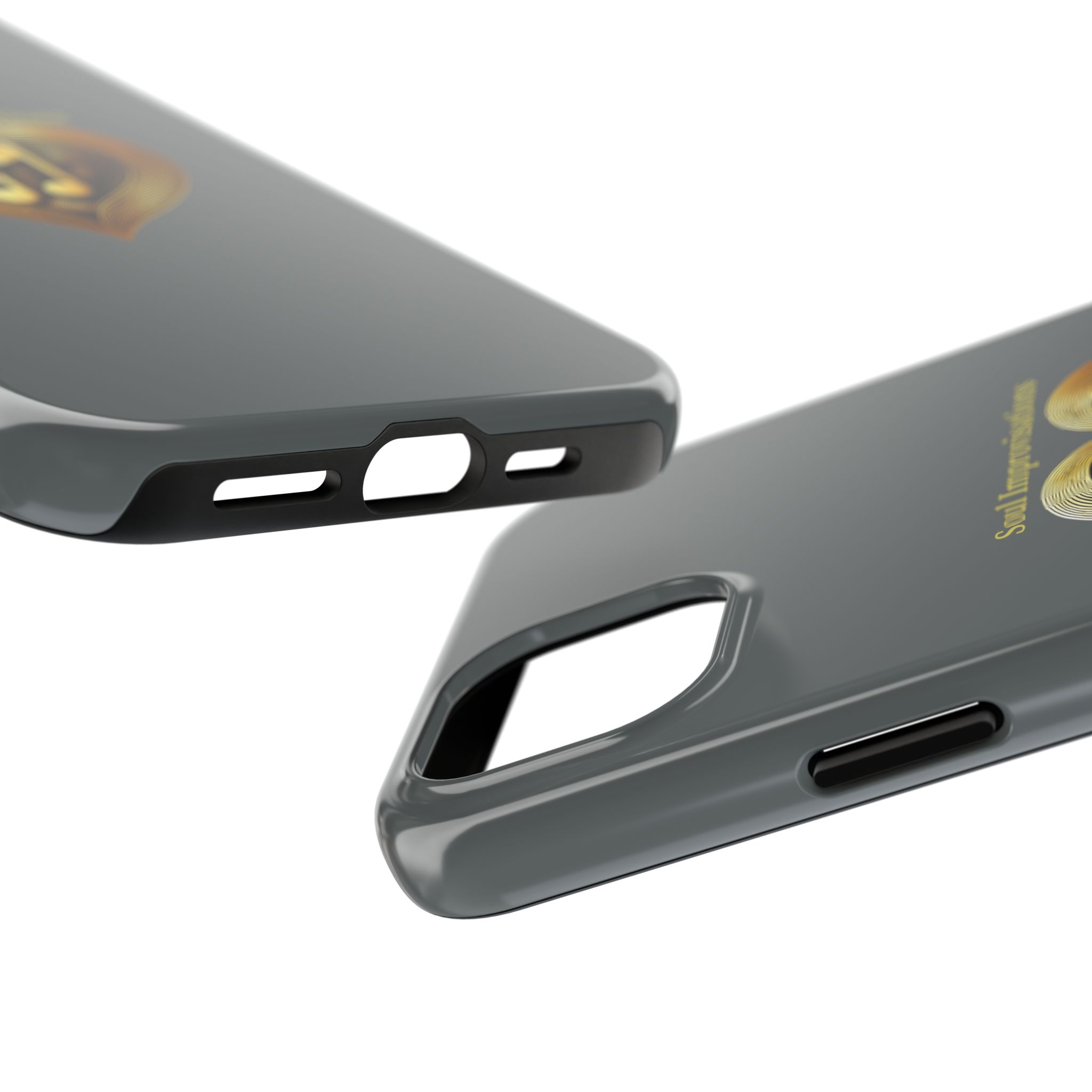 Gold Musical Heart Tough Phone Case - Grey - Image 74