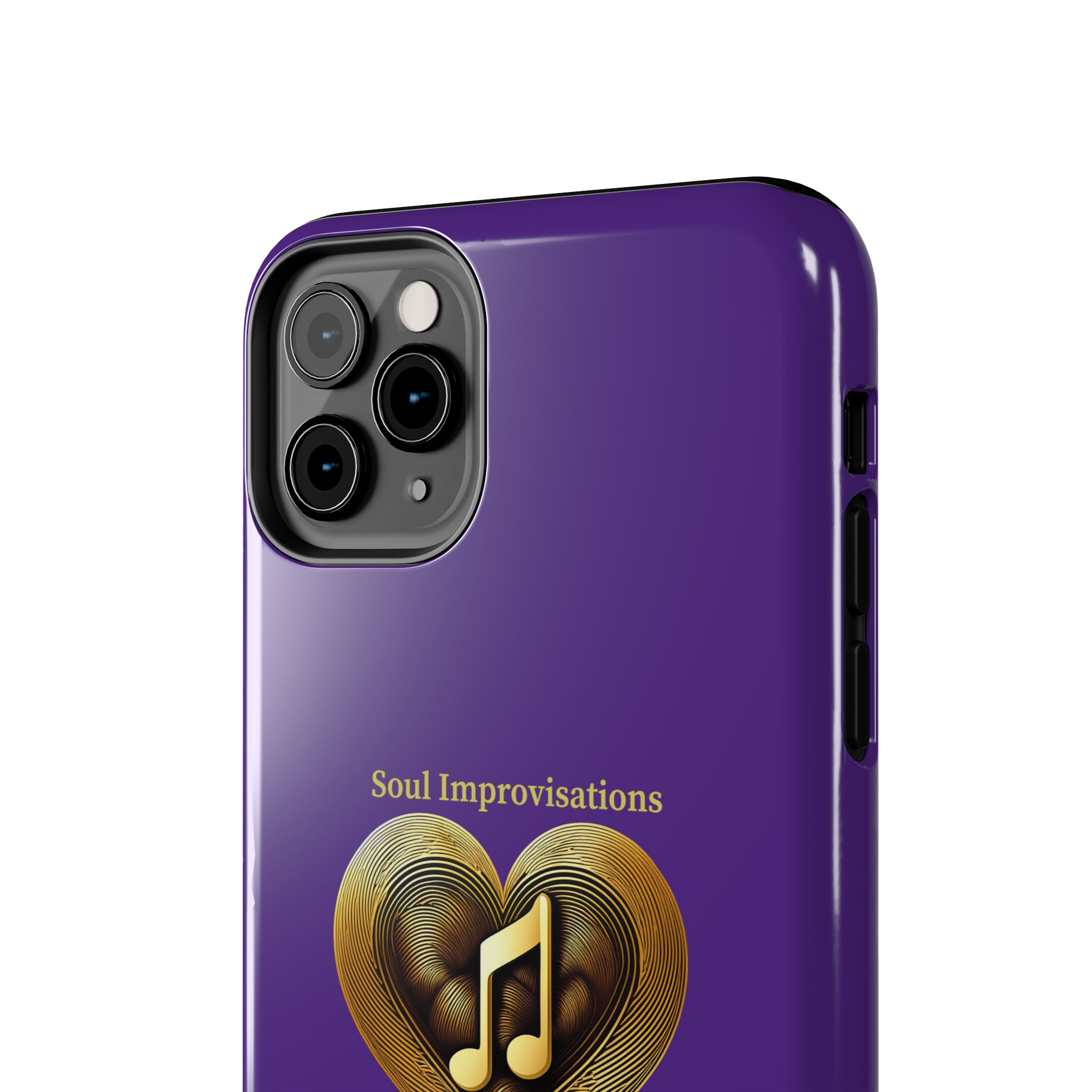 Gold Musical Heart Tough Phone Case - Purple - Image 27