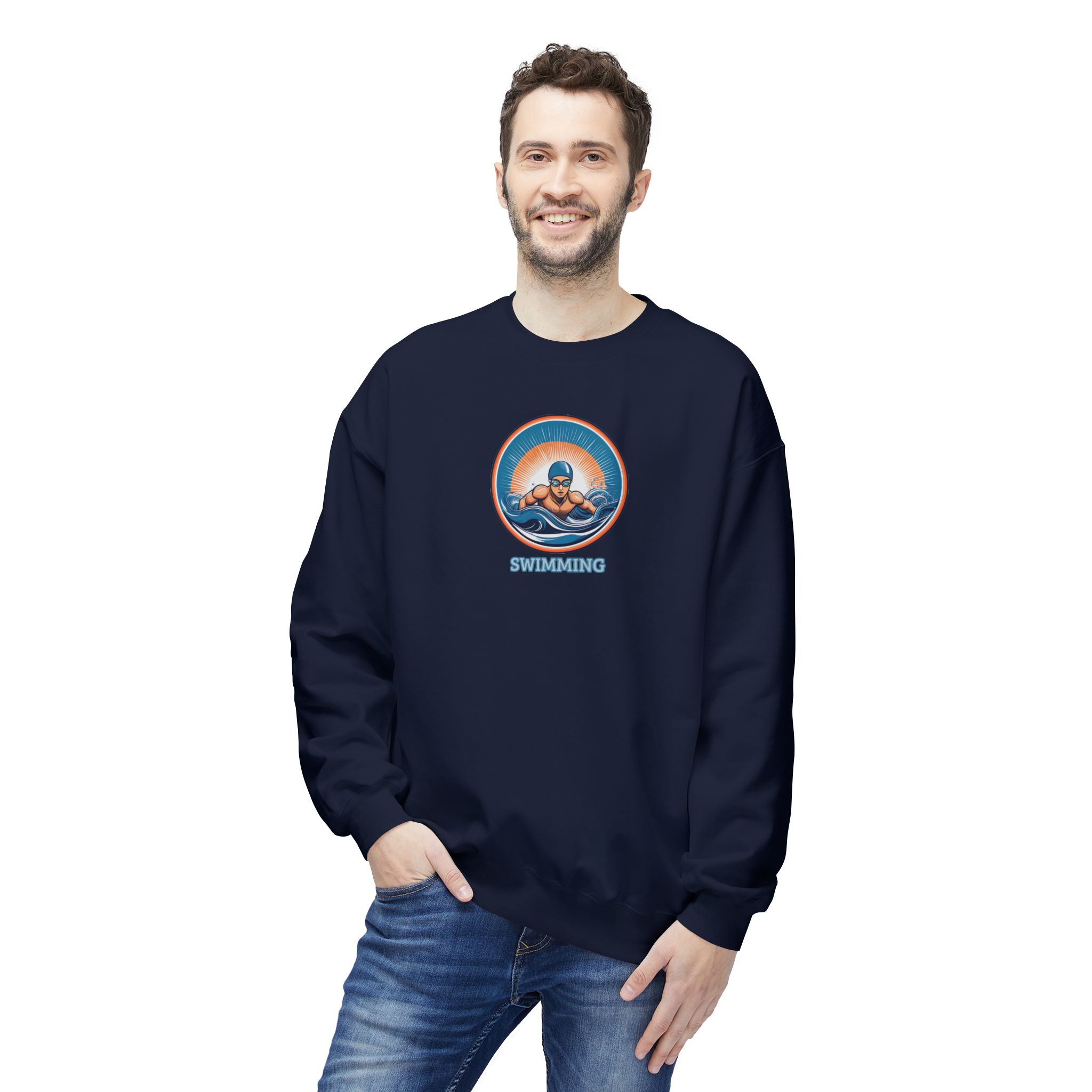 Men's Swimming - Unisex Midweight Crewneck Sweatshirt - Image 16