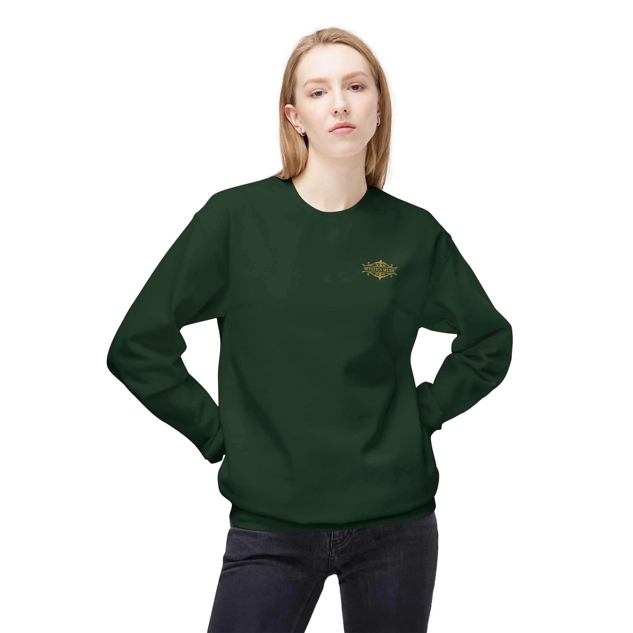 Mystics Music Unisex Midweight Crewneck Sweatshirt (dark colors - left chest logo) - Image 13