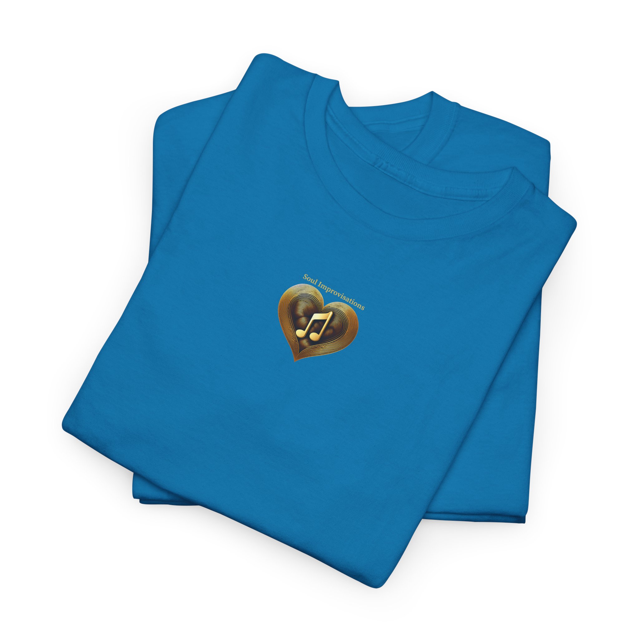 Gold Musical Heart Unisex Heavy Cotton Short Sleeve T-Shirt - Image 24