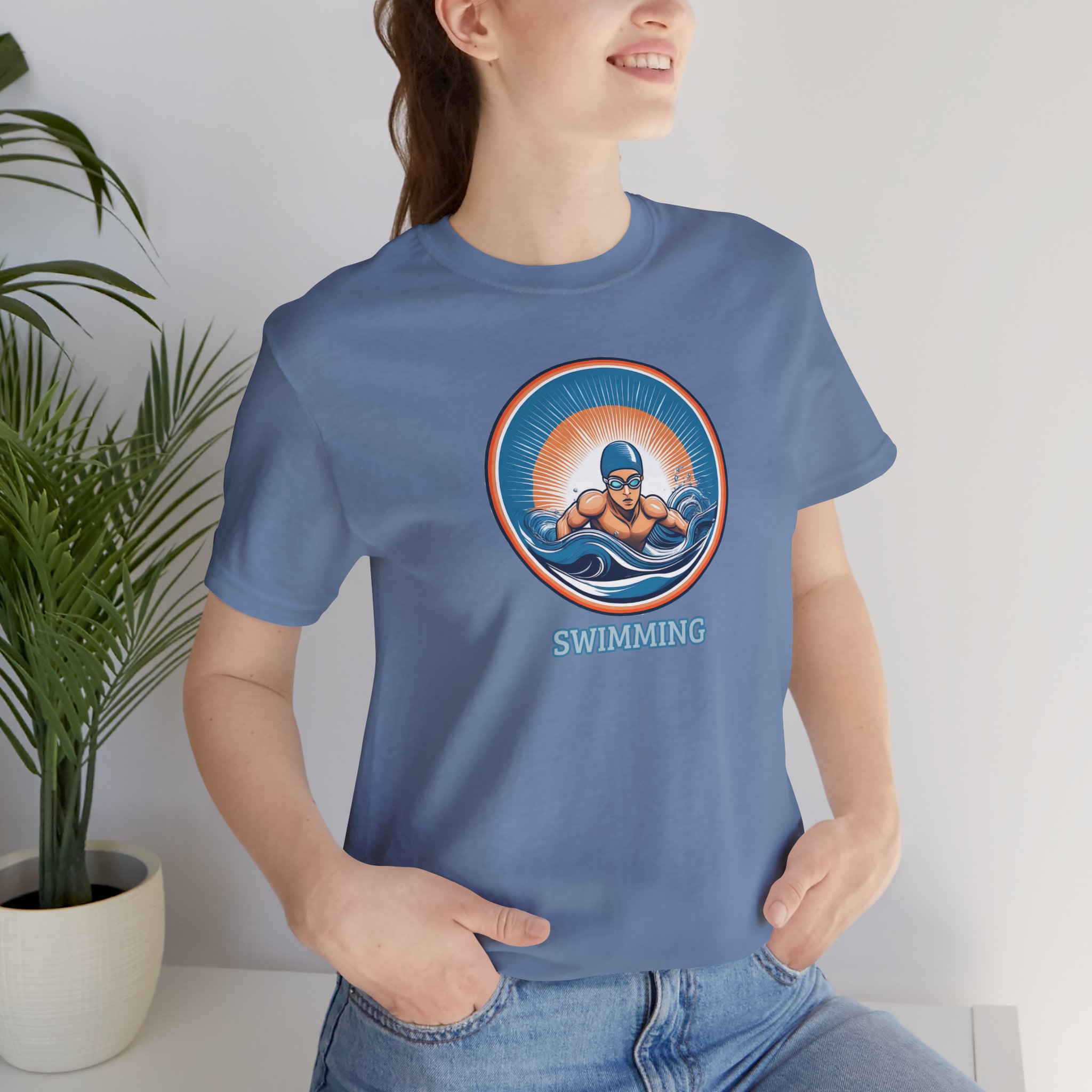 Men's Swimming - Unisex Jersey Short Sleeve T-Shirt - Image 14