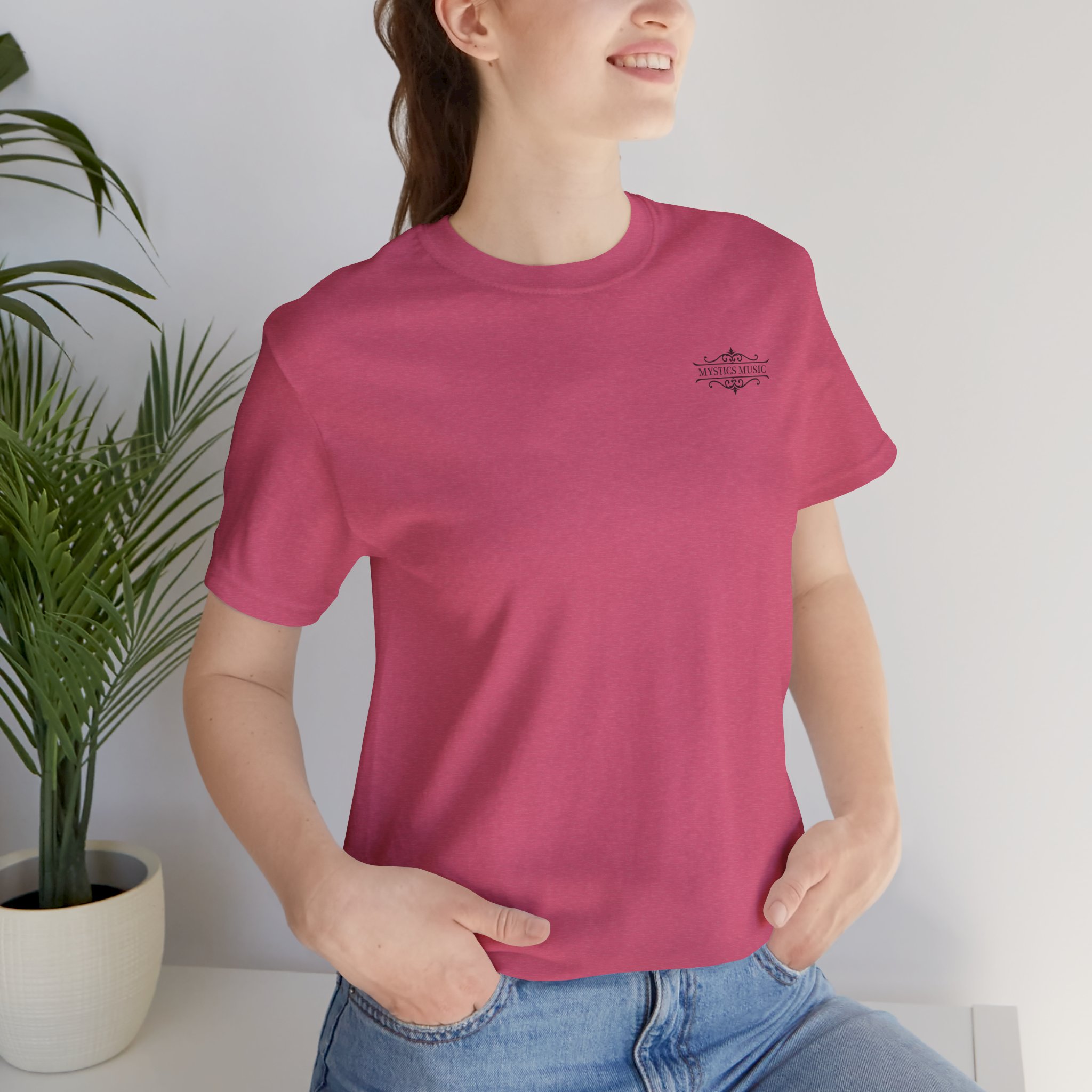 Mystics Music Unisex Jersey Short Sleeve T-Shirt (light colors - left chest logo) - Image 43