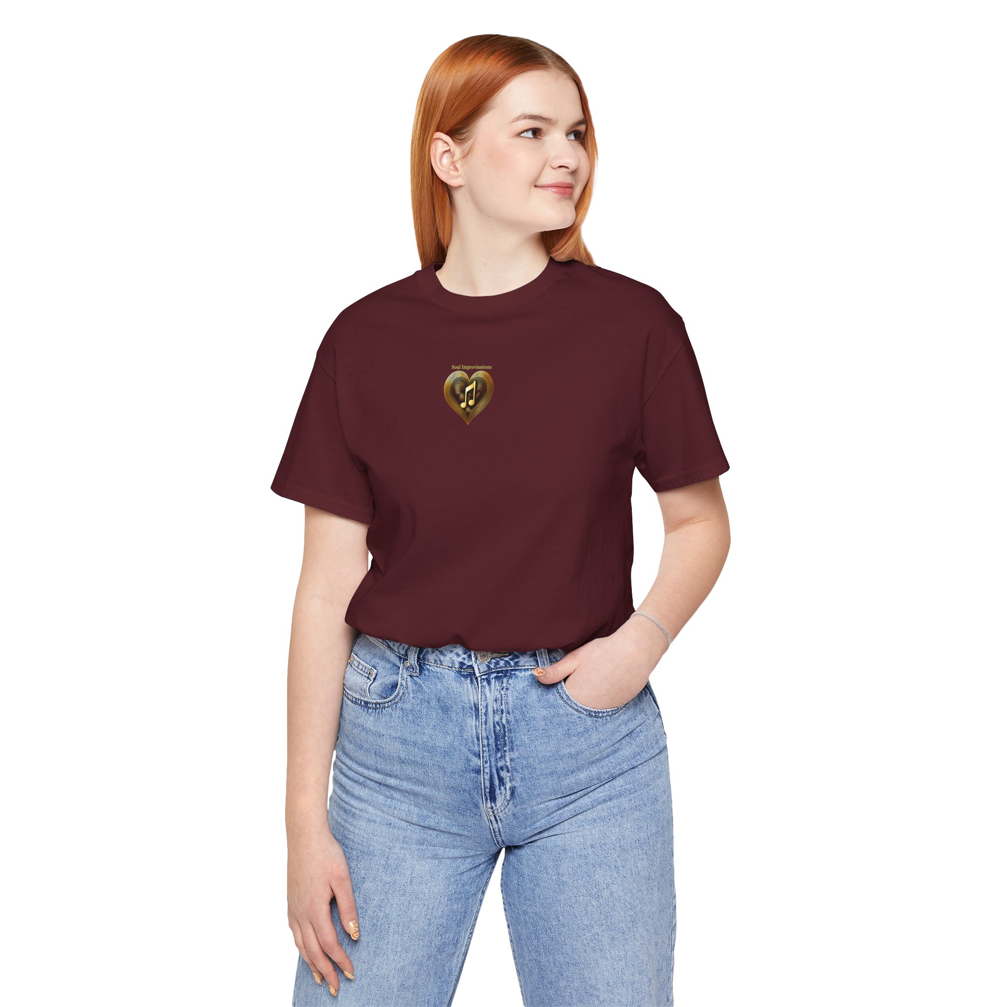 Gold Musical Heart Unisex Jersey Short Sleeve T-Shirt - Image 30