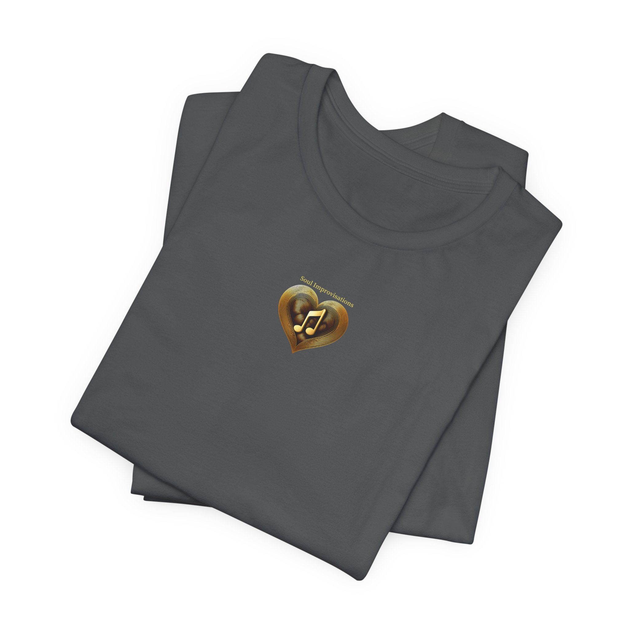 Gold Musical Heart Unisex Jersey Short Sleeve T-Shirt - Image 8