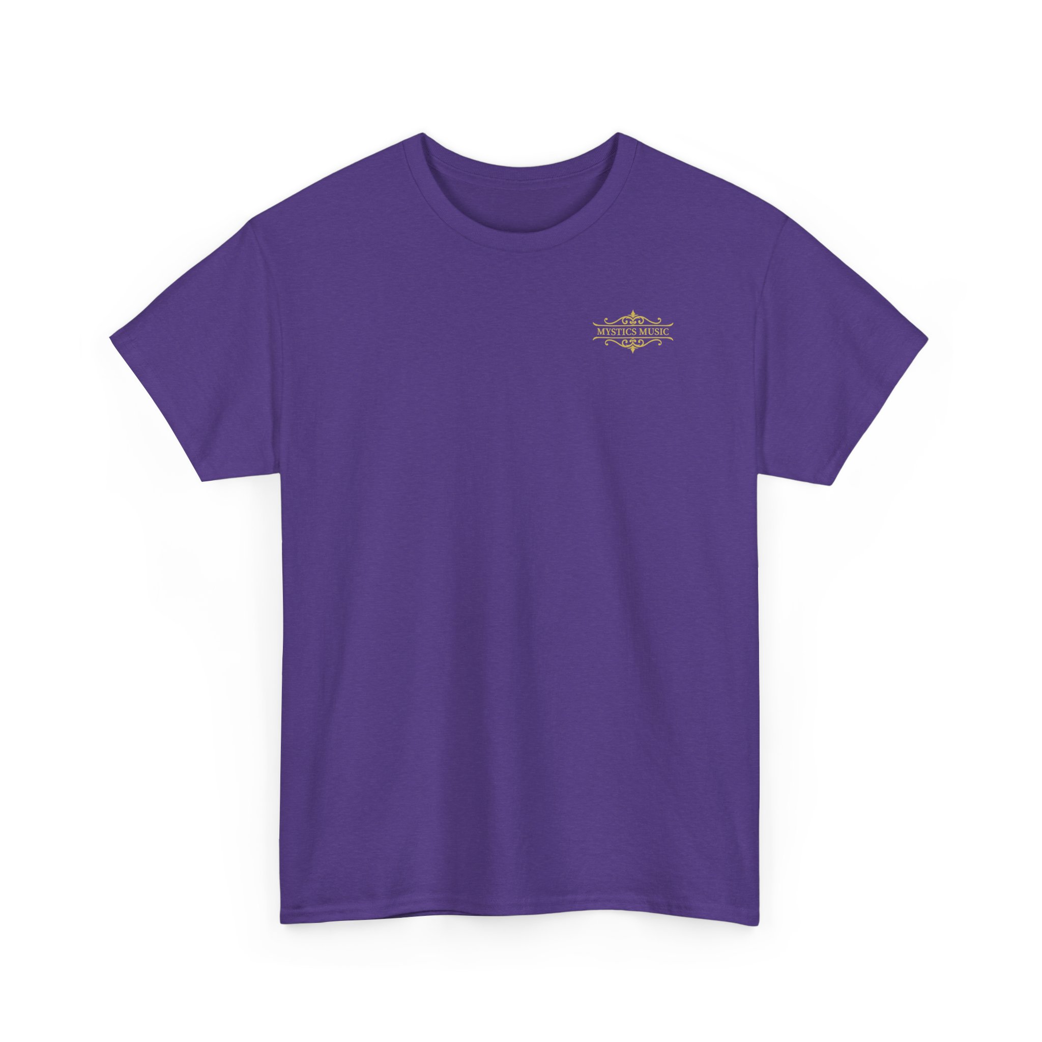 Mystics Music Unisex Heavy Cotton Short Sleeve T-Shirt (dark colors - left chest logo) - Image 41