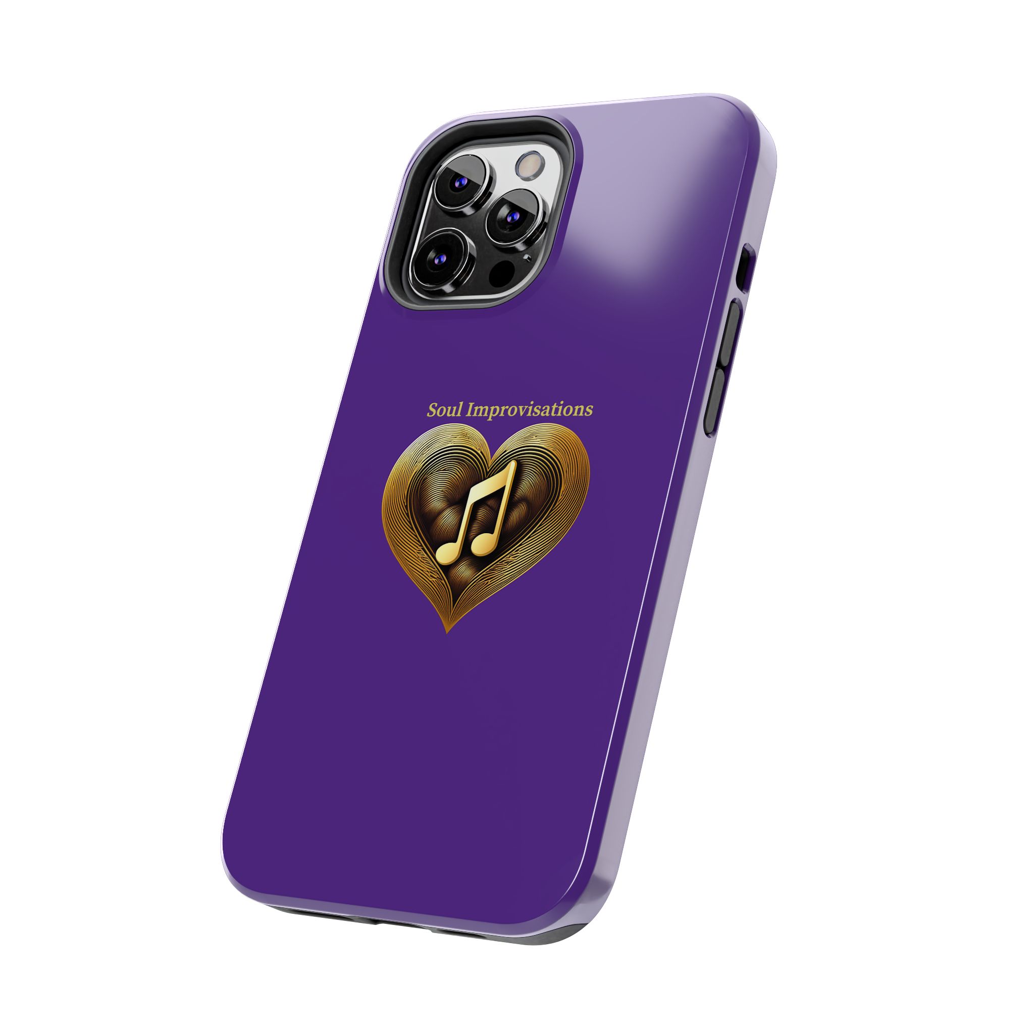Gold Musical Heart Tough Phone Case - Purple - Image 42