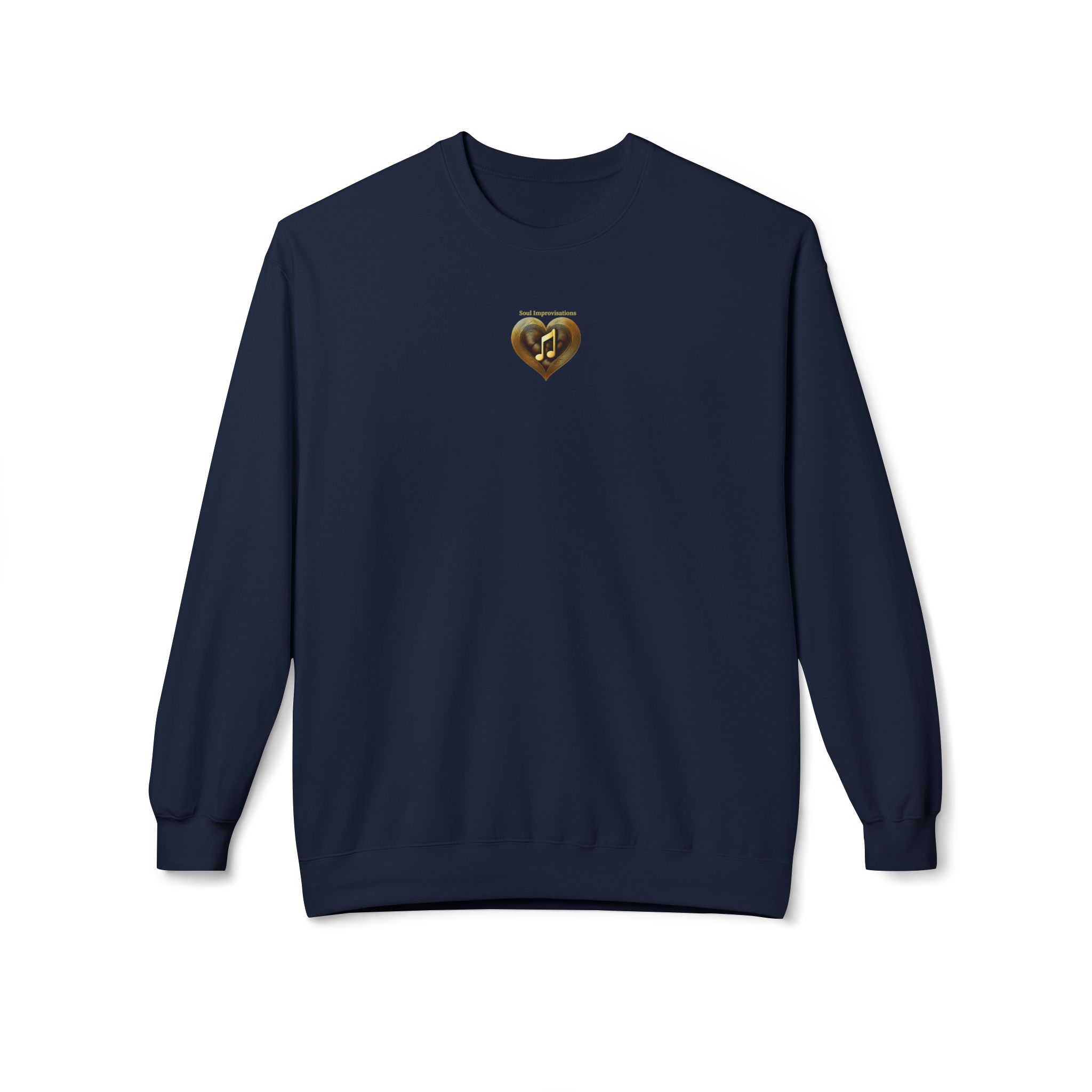 Gold Musical Heart Unisex Midweight Crewneck Sweatshirt - Image 10