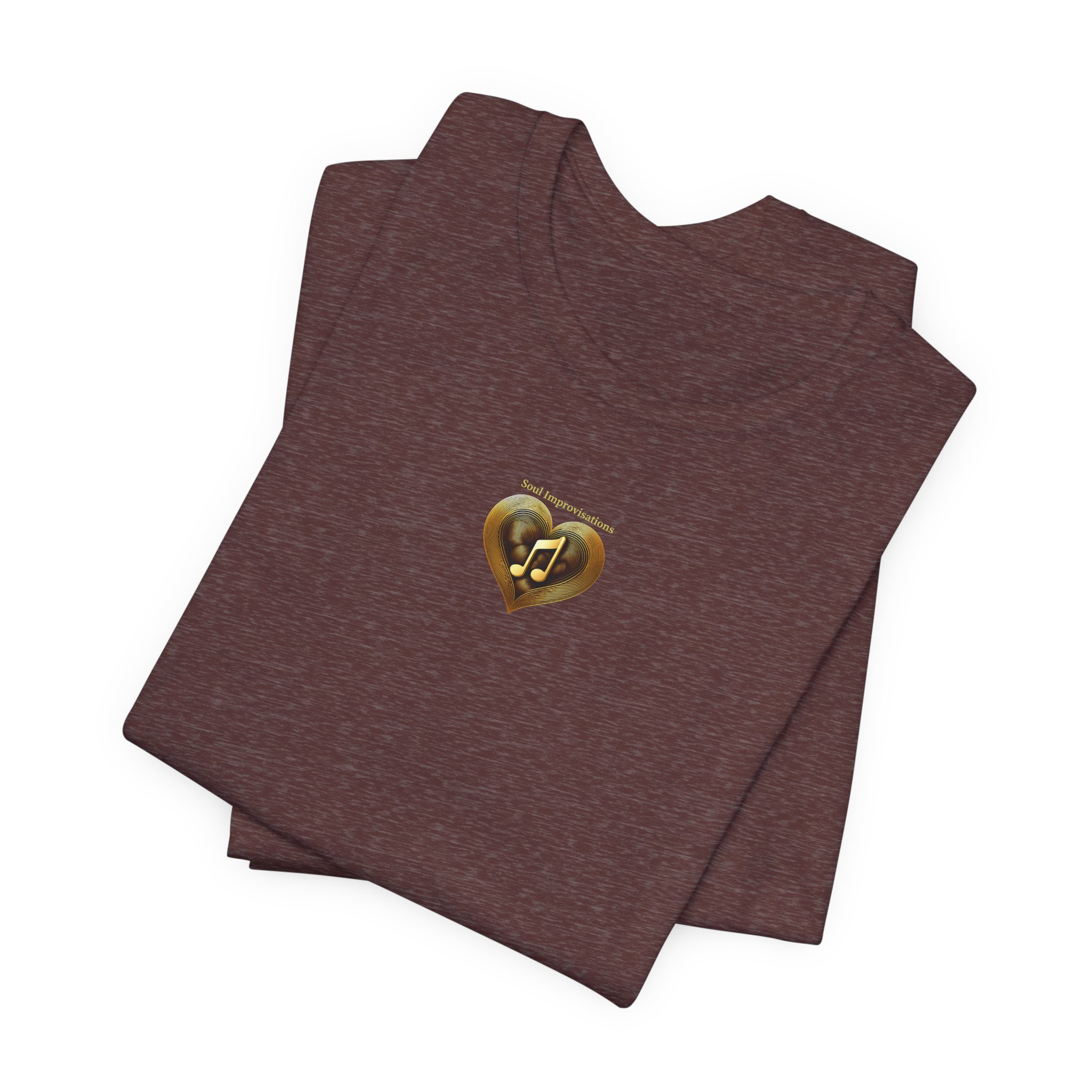 Gold Musical Heart Unisex Jersey Short Sleeve T-Shirt - Image 48