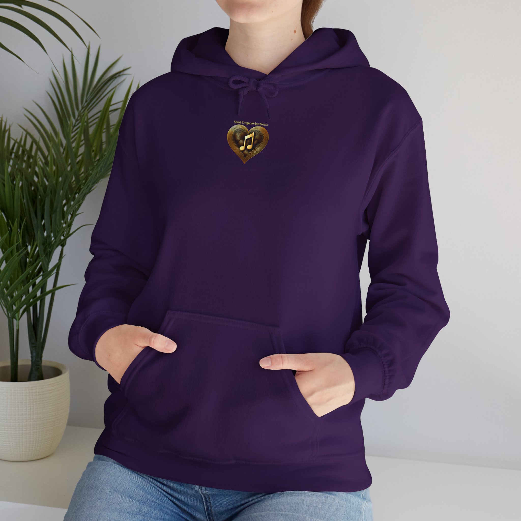 Gold Musical Heart Unisex Heavy Blend™ Pullover Hooded Sweatshirt - Image 24