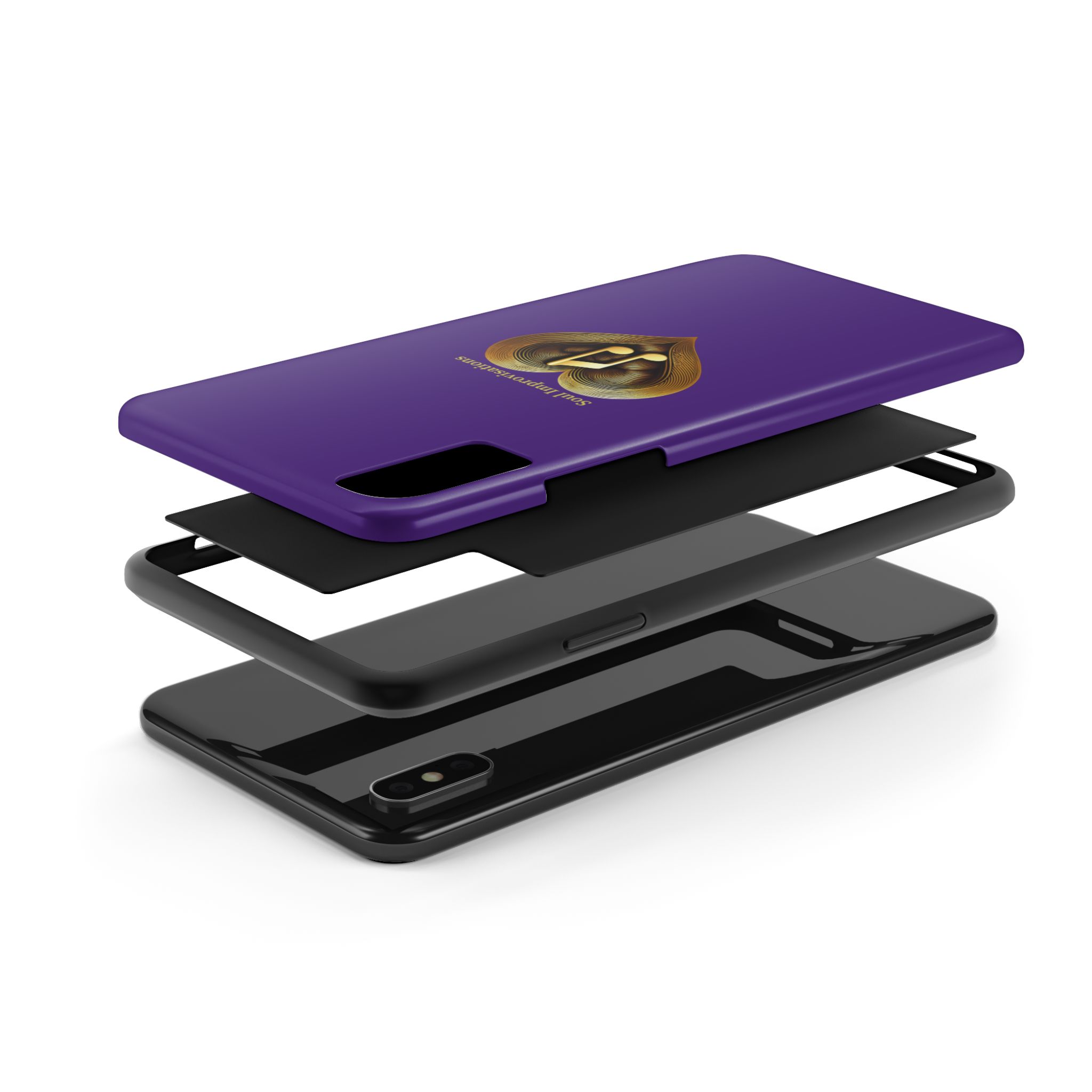 Gold Musical Heart Tough Phone Case - Purple - Image 8