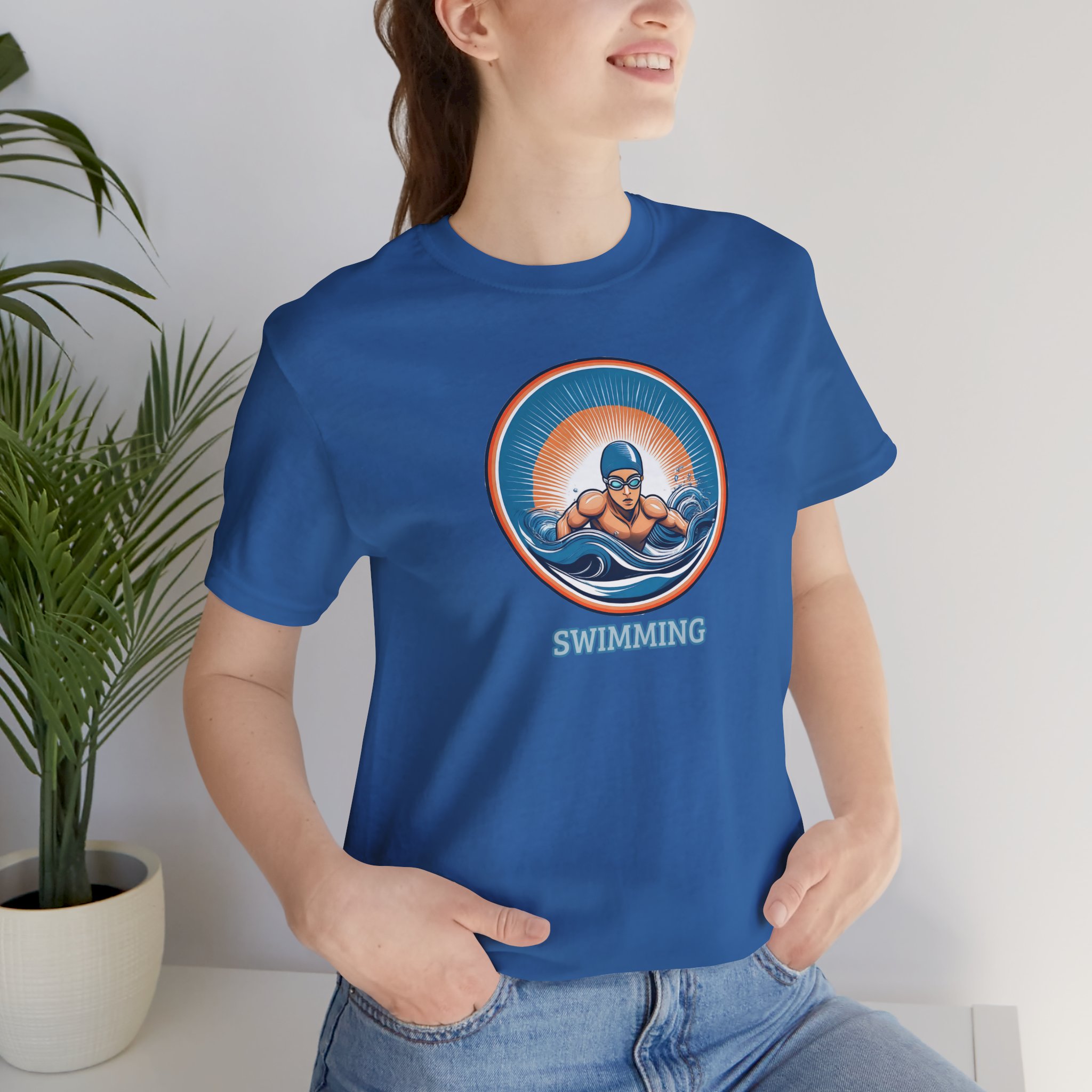 Men's Swimming - Unisex Jersey Short Sleeve T-Shirt - Image 20