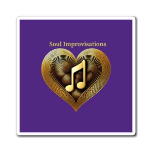 Gold Musical Heart Home Magnet - Purple