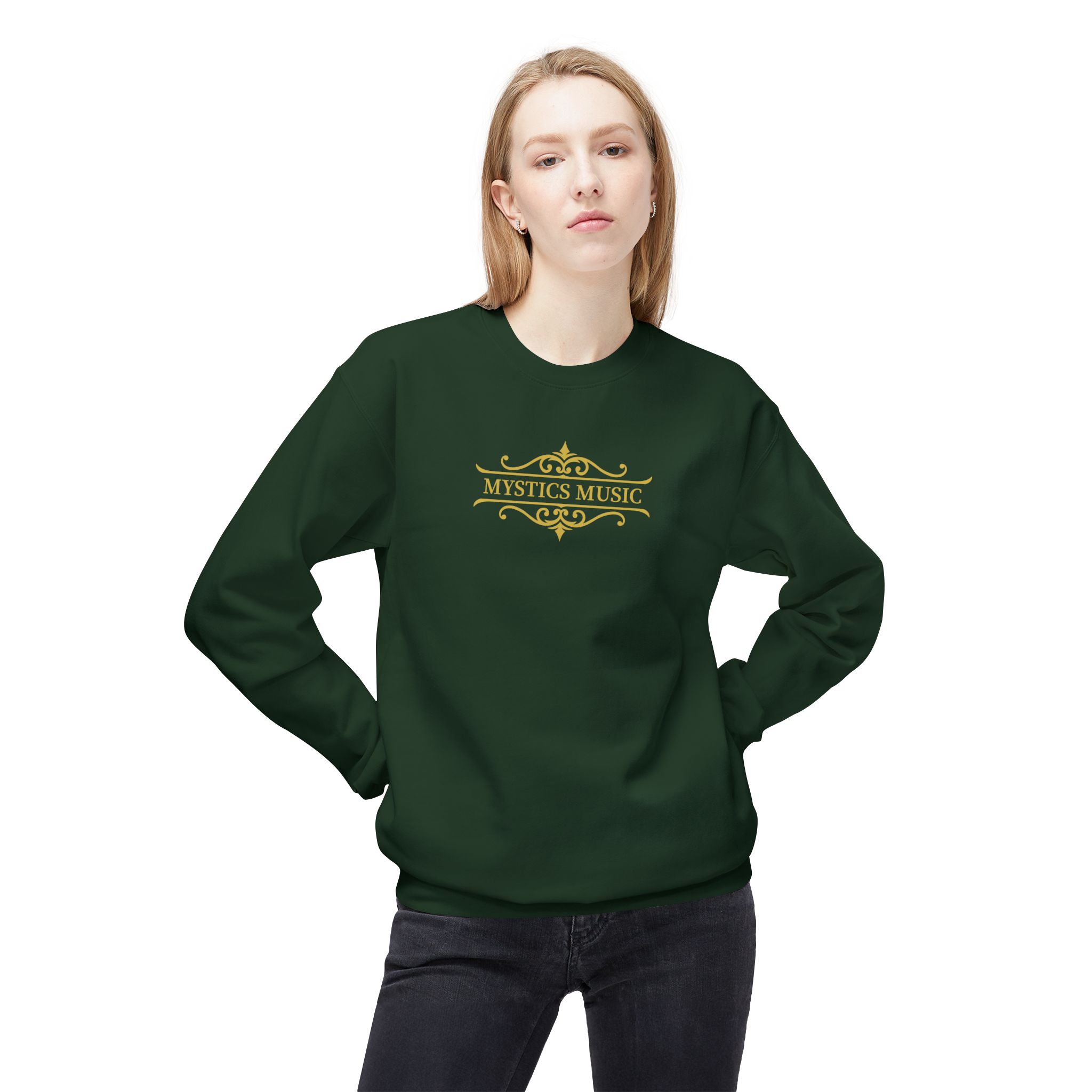 Mystics Music Unisex Midweight Crewneck Sweatshirt (dark colors - large logo) - Image 14