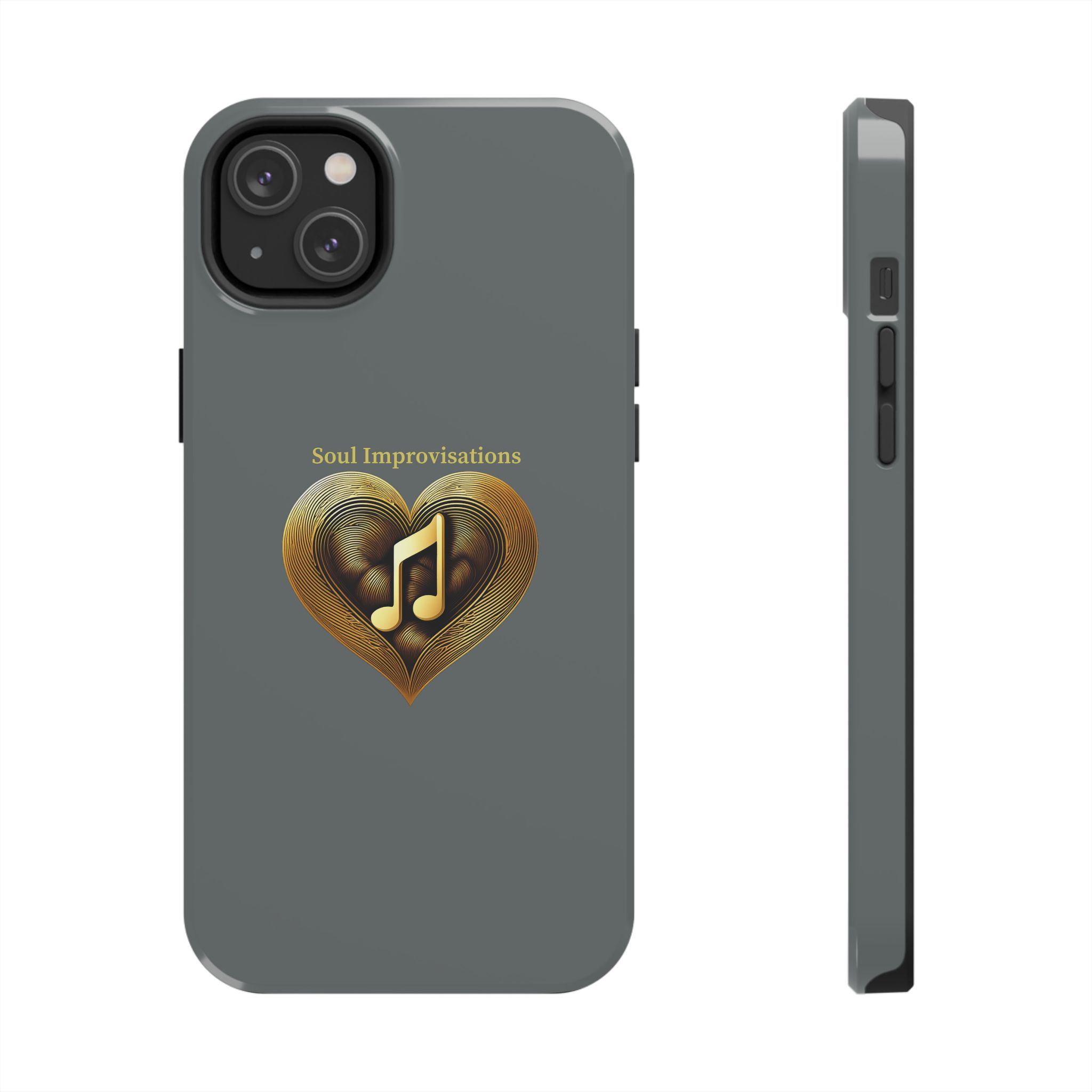 Gold Musical Heart Tough Phone Case - Grey - Image 66