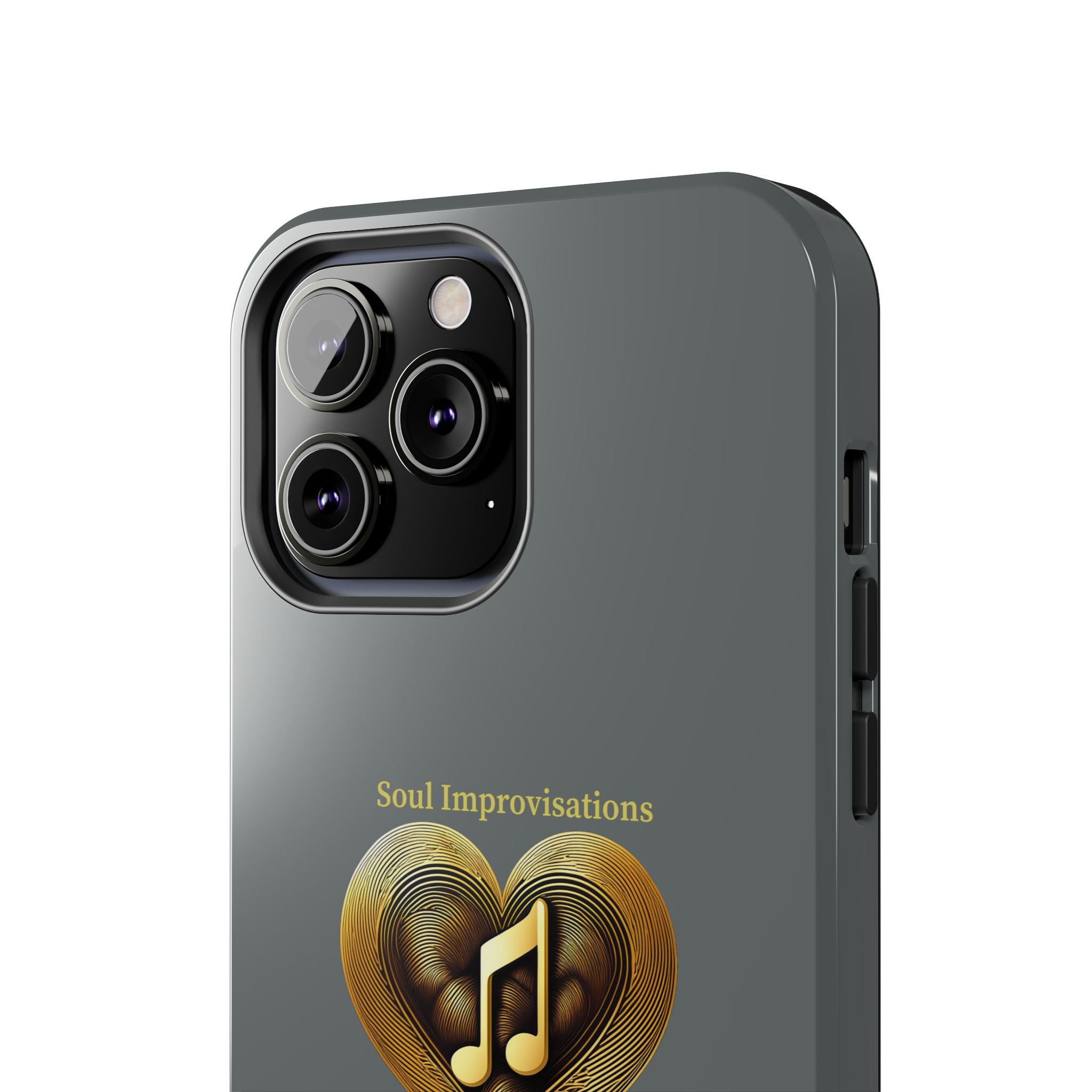 Gold Musical Heart Tough Phone Case - Grey - Image 59