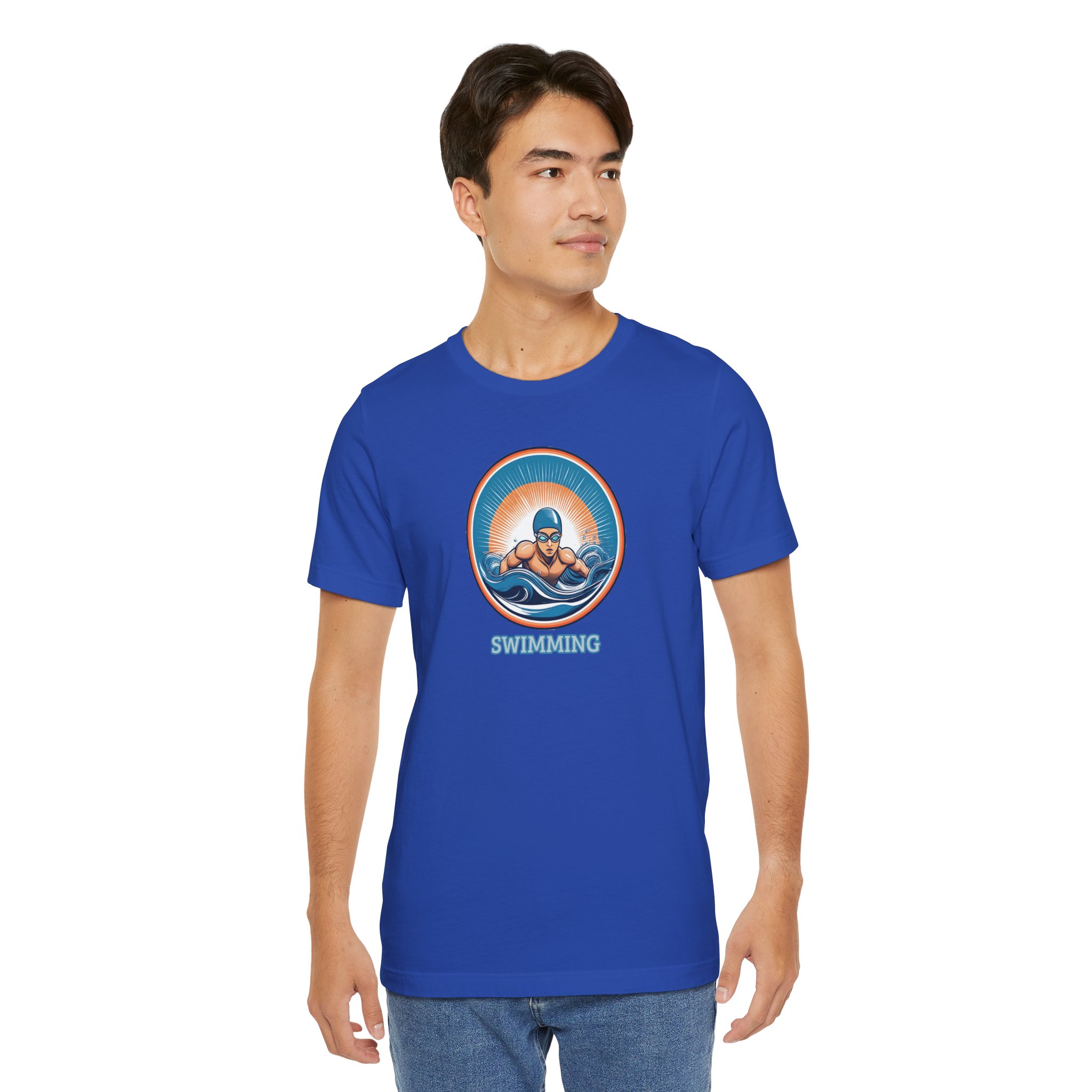 Men's Swimming - Unisex Jersey Short Sleeve T-Shirt - Image 4
