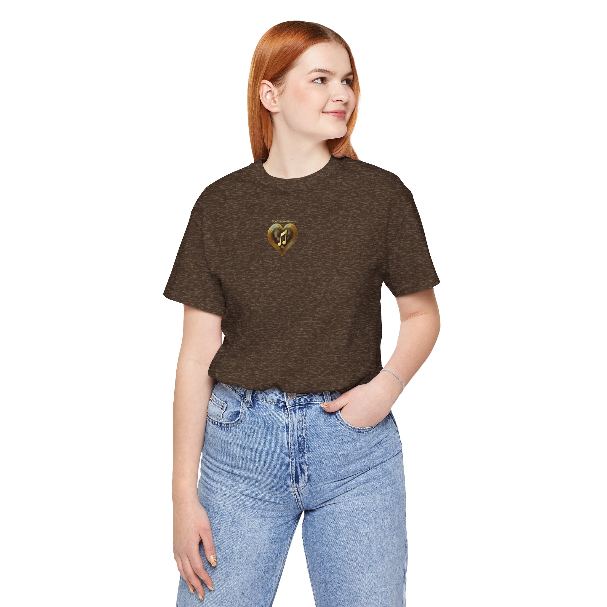 Gold Musical Heart Unisex Jersey Short Sleeve T-Shirt - Image 34
