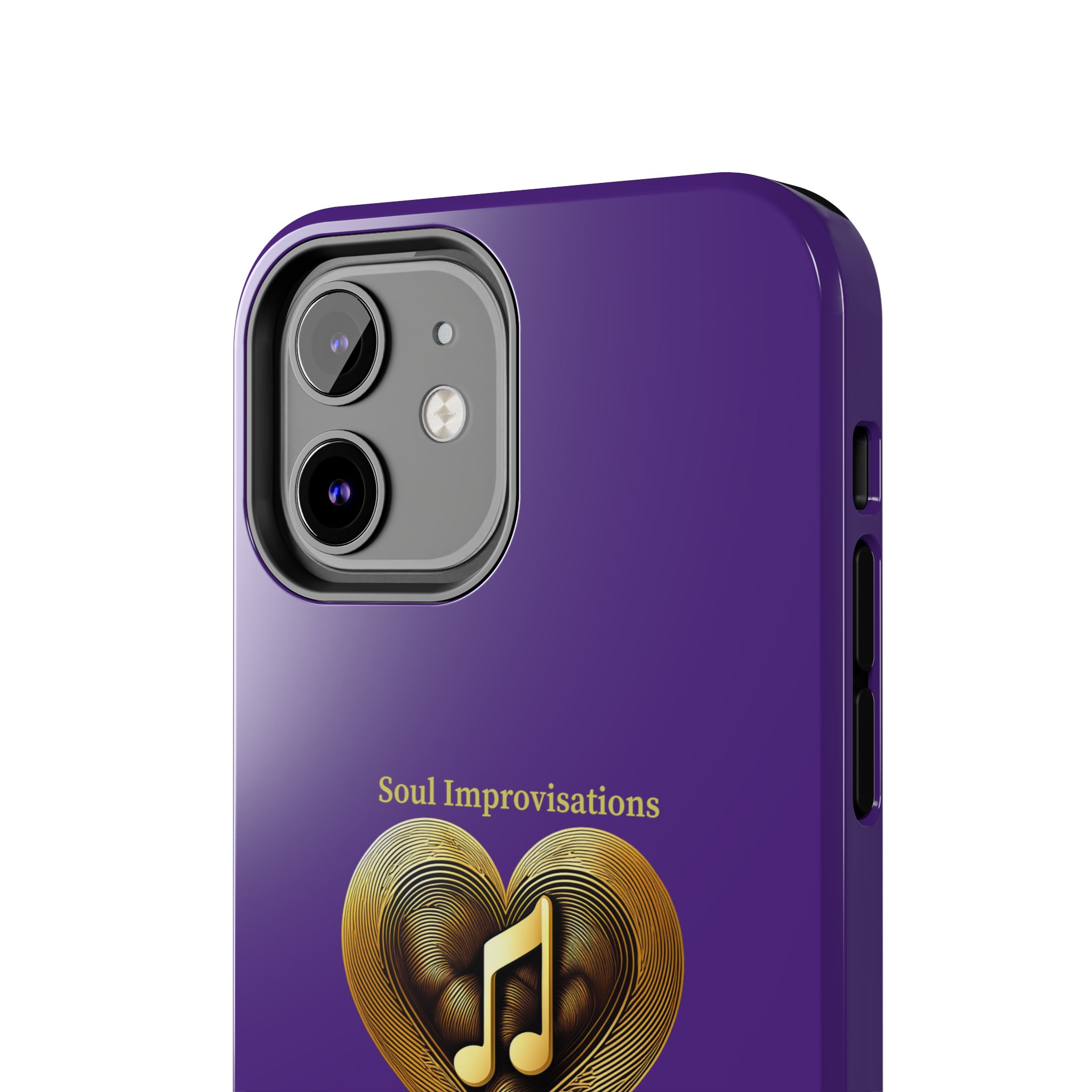 Gold Musical Heart Tough Phone Case - Purple - Image 31