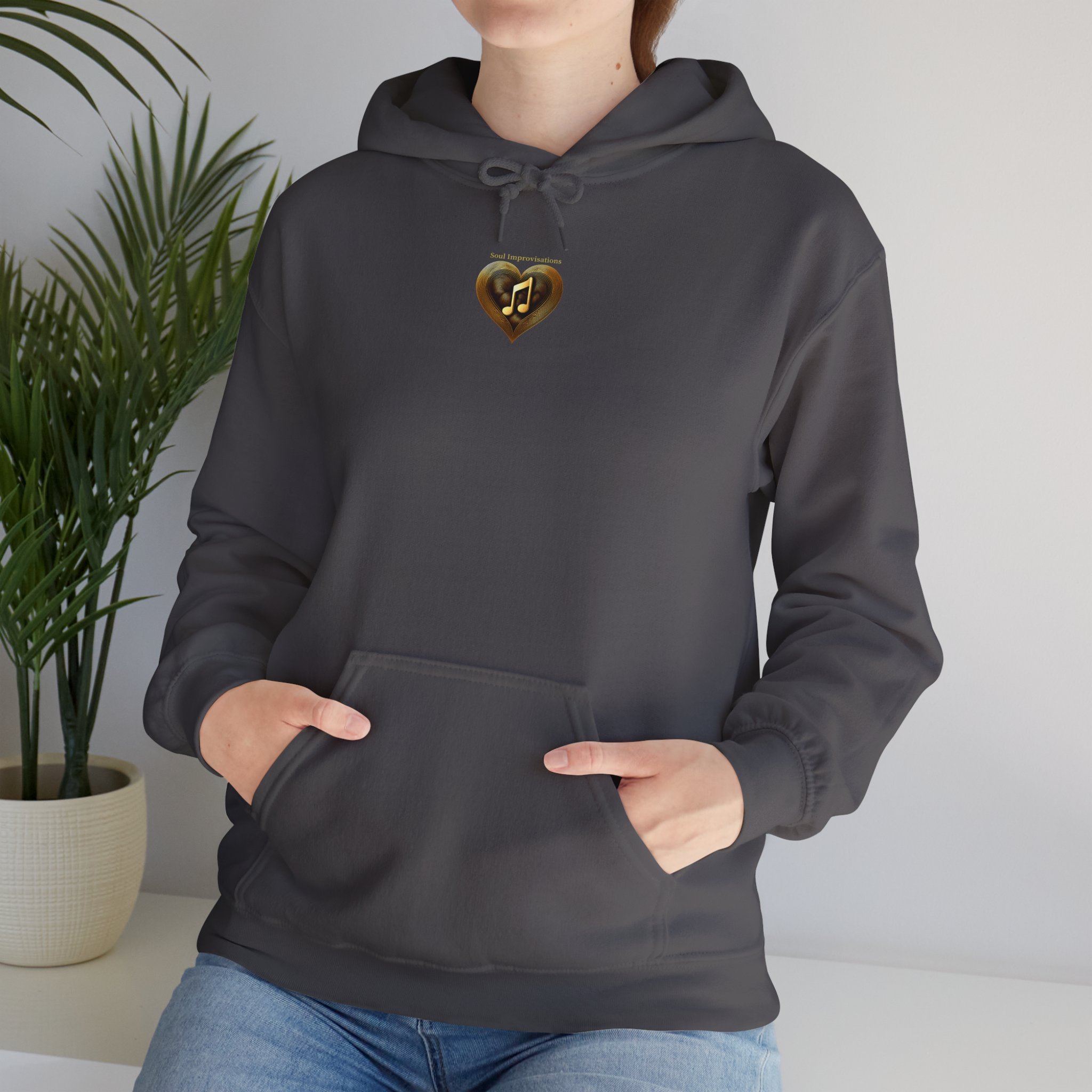 Gold Musical Heart Unisex Heavy Blend™ Pullover Hooded Sweatshirt - Image 16