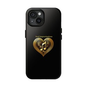 Gold Musical Heart Tough Phone Case - Black
