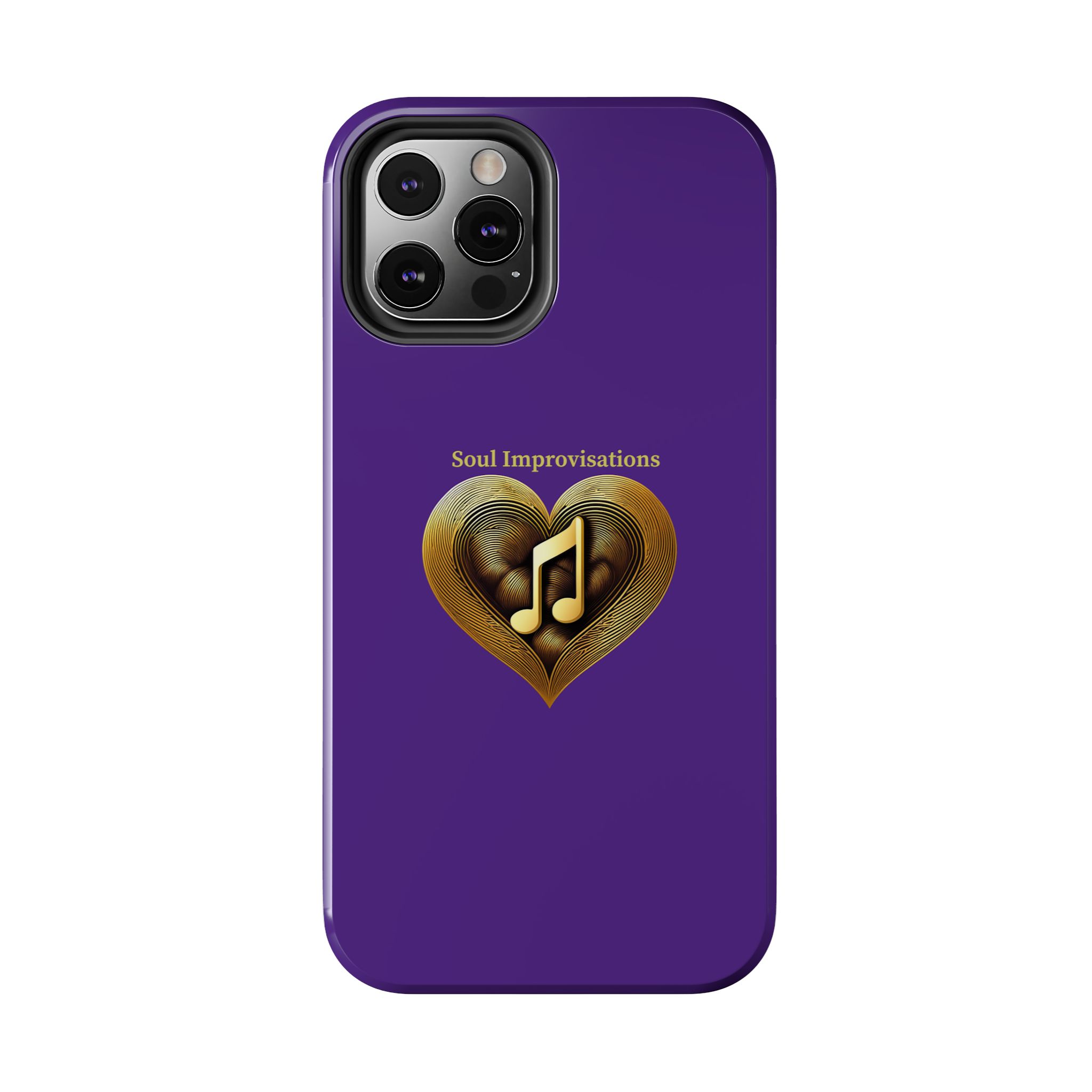 Gold Musical Heart Tough Phone Case - Purple - Image 37