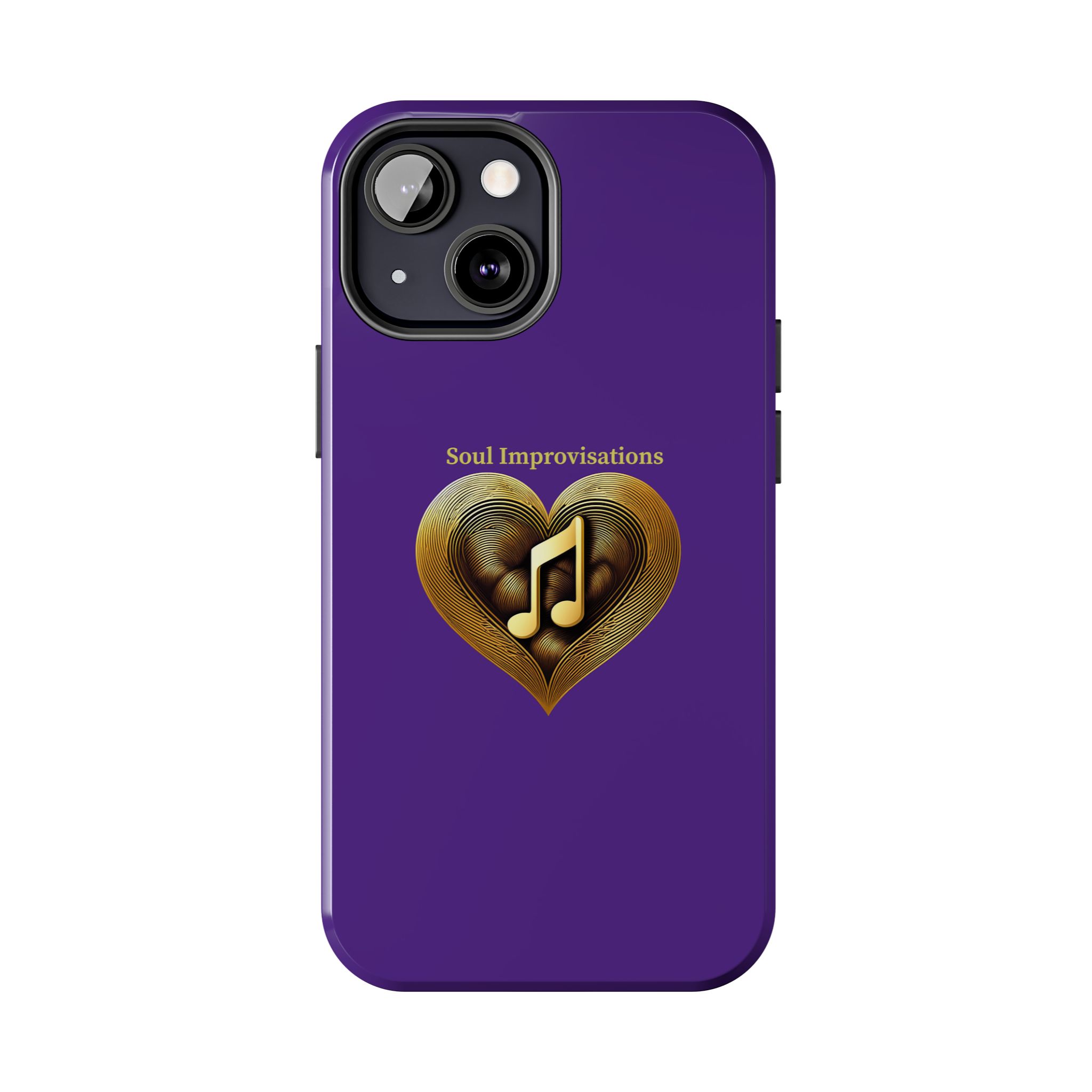 Gold Musical Heart Tough Phone Case - Purple - Image 49