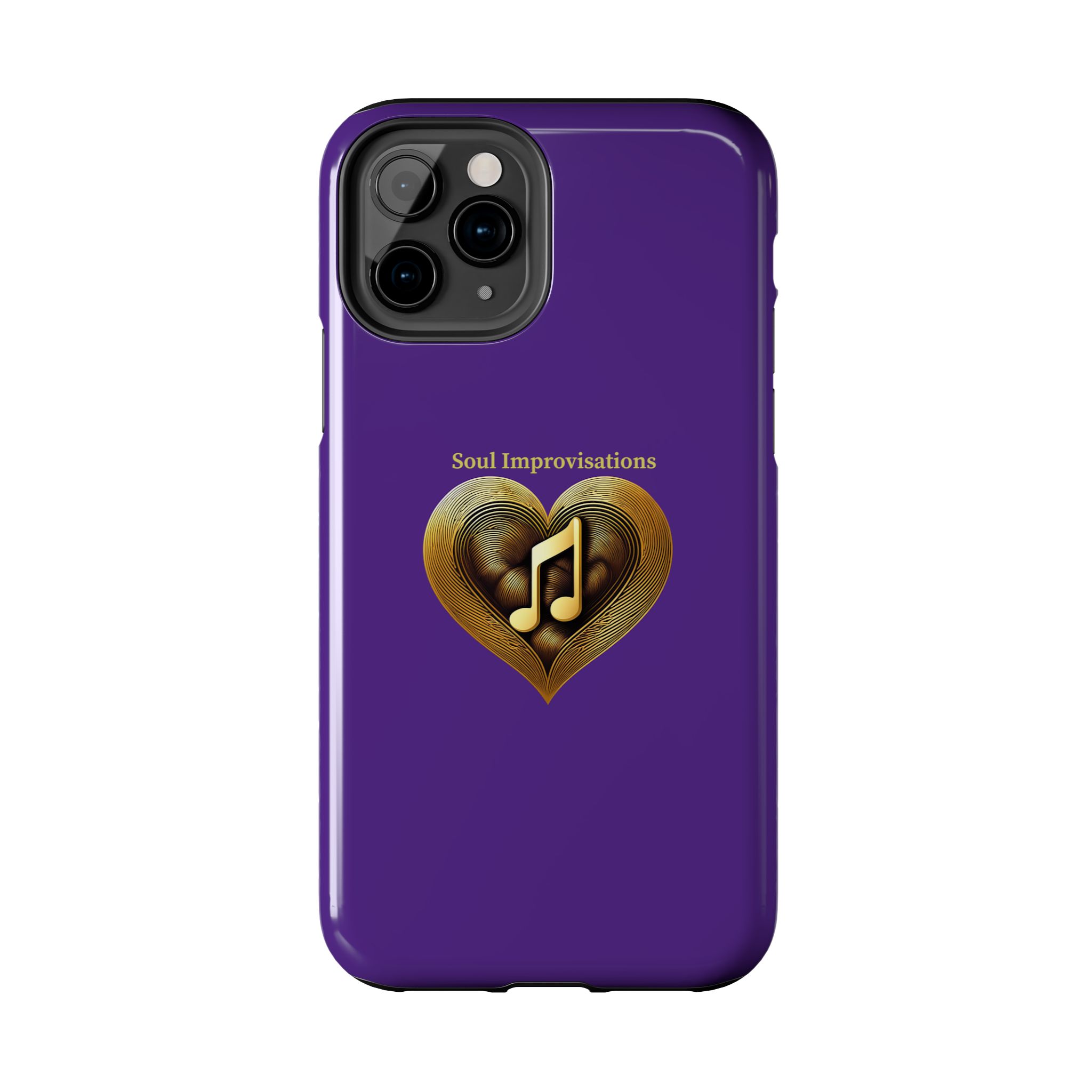 Gold Musical Heart Tough Phone Case - Purple - Image 21
