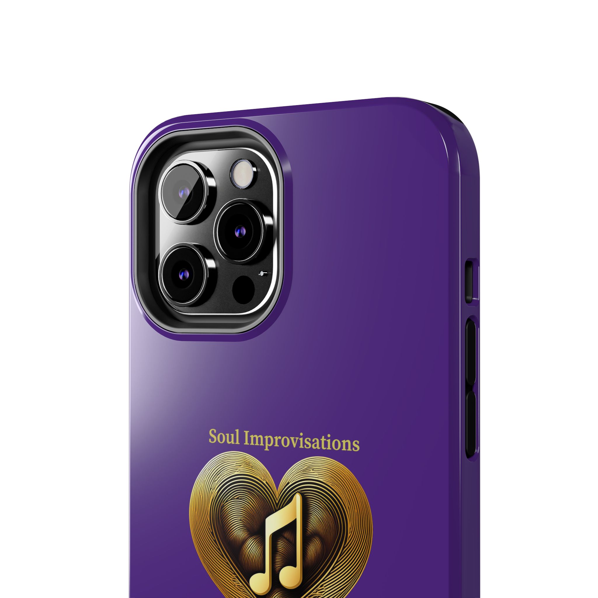 Gold Musical Heart Tough Phone Case - Purple - Image 43