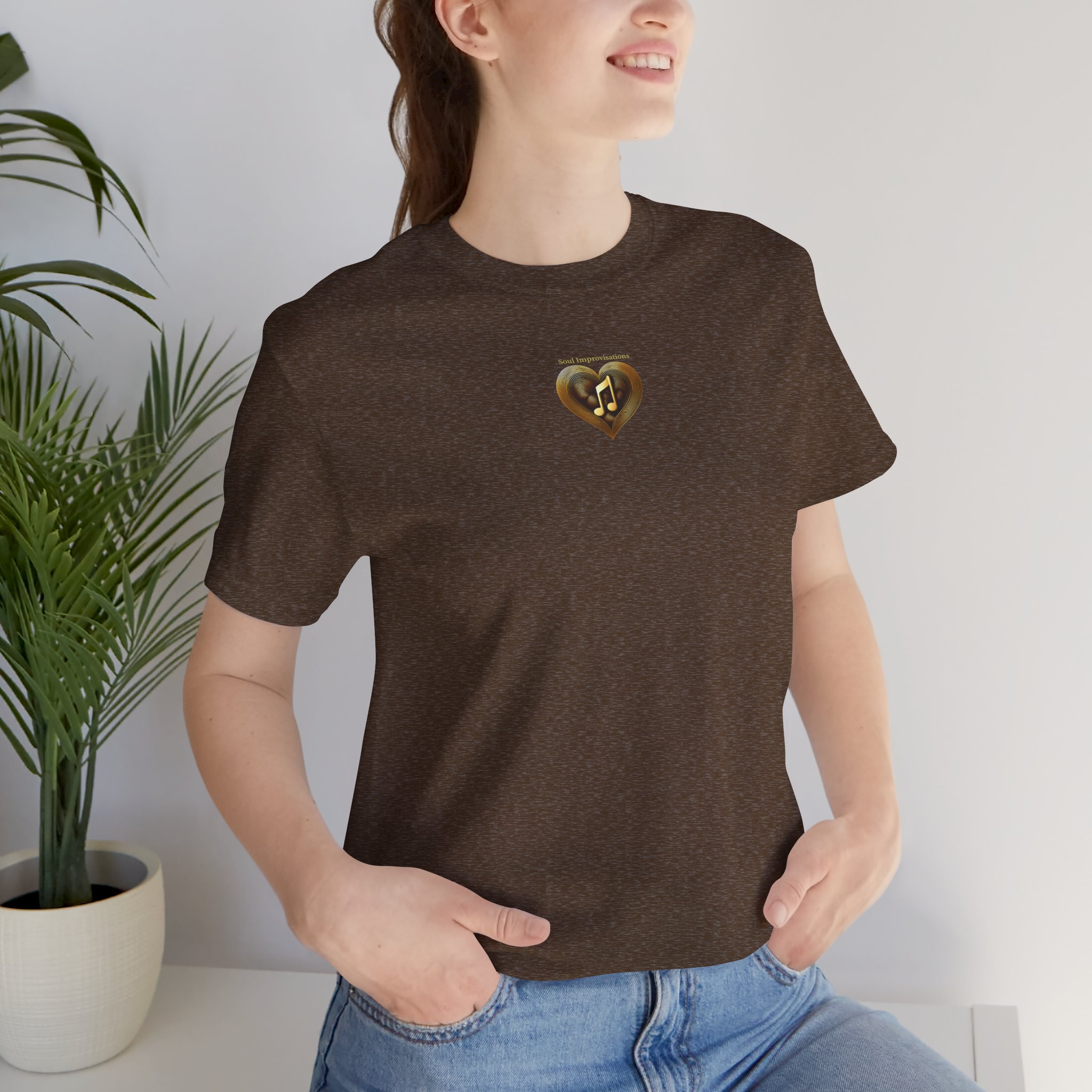 Gold Musical Heart Unisex Jersey Short Sleeve T-Shirt - Image 33