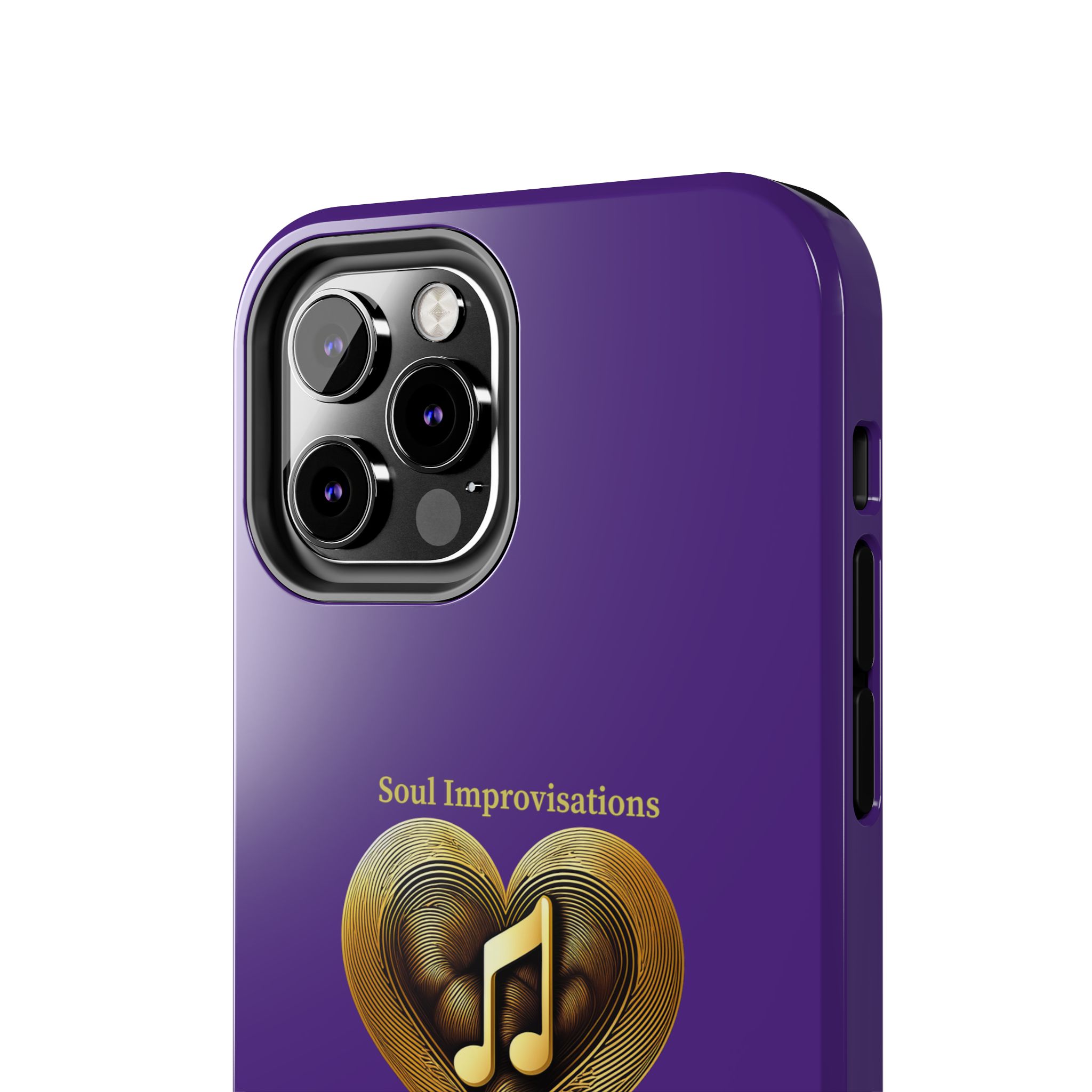 Gold Musical Heart Tough Phone Case - Purple - Image 39