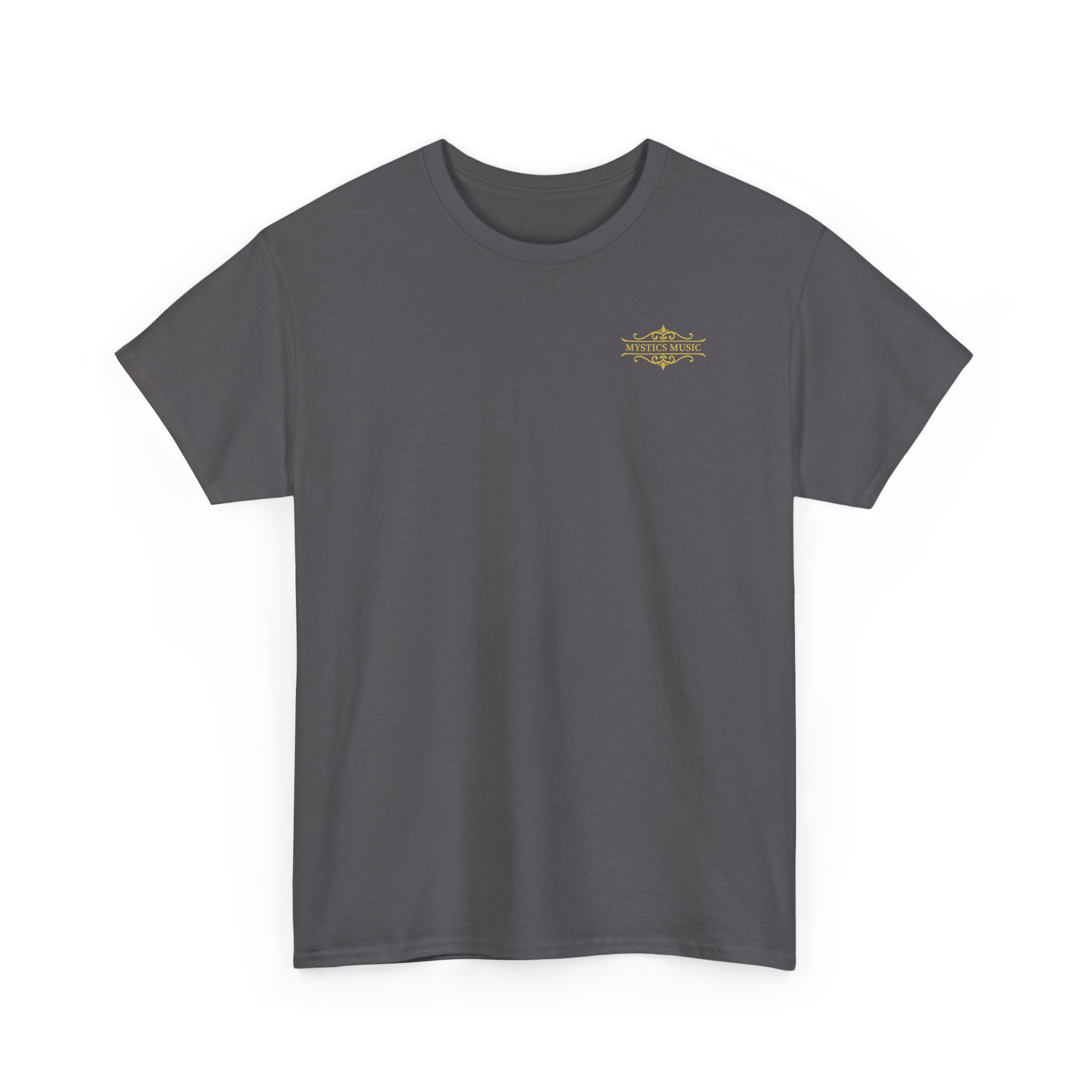 Mystics Music Unisex Heavy Cotton Short Sleeve T-Shirt (dark colors - left chest logo) - Image 21